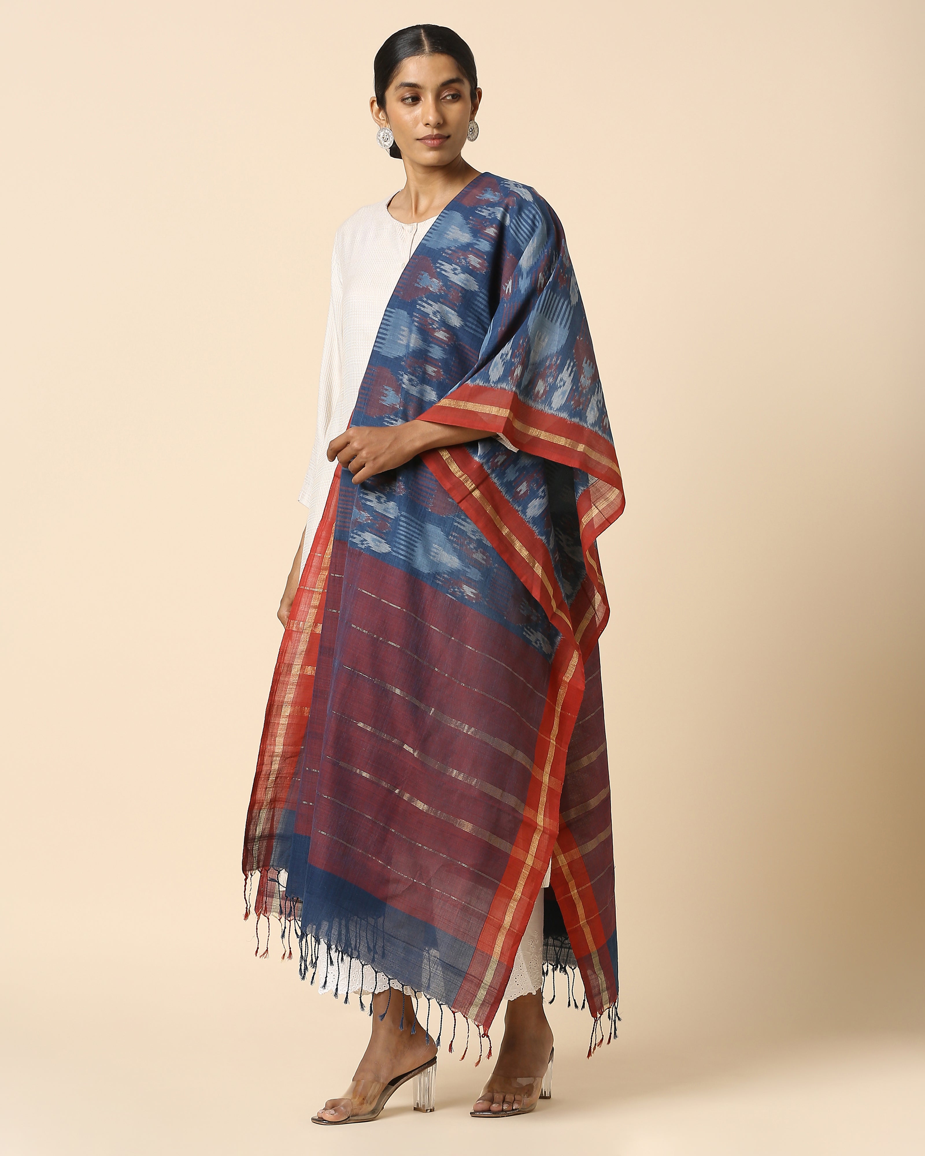Janhavi Pochampally Weft Ikat Cotton Dupatta
