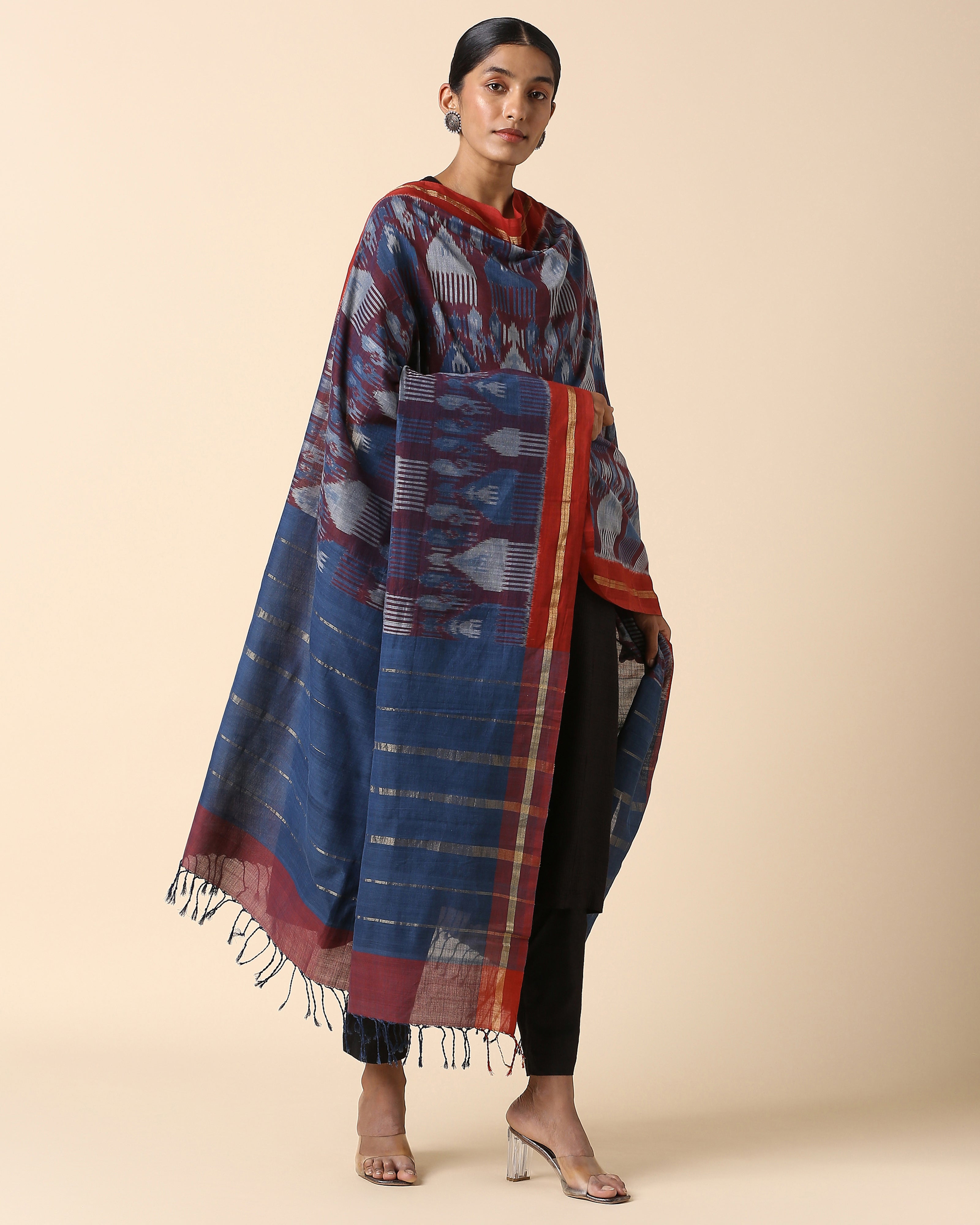 Janhavi Pochampally Weft Ikat Cotton Dupatta