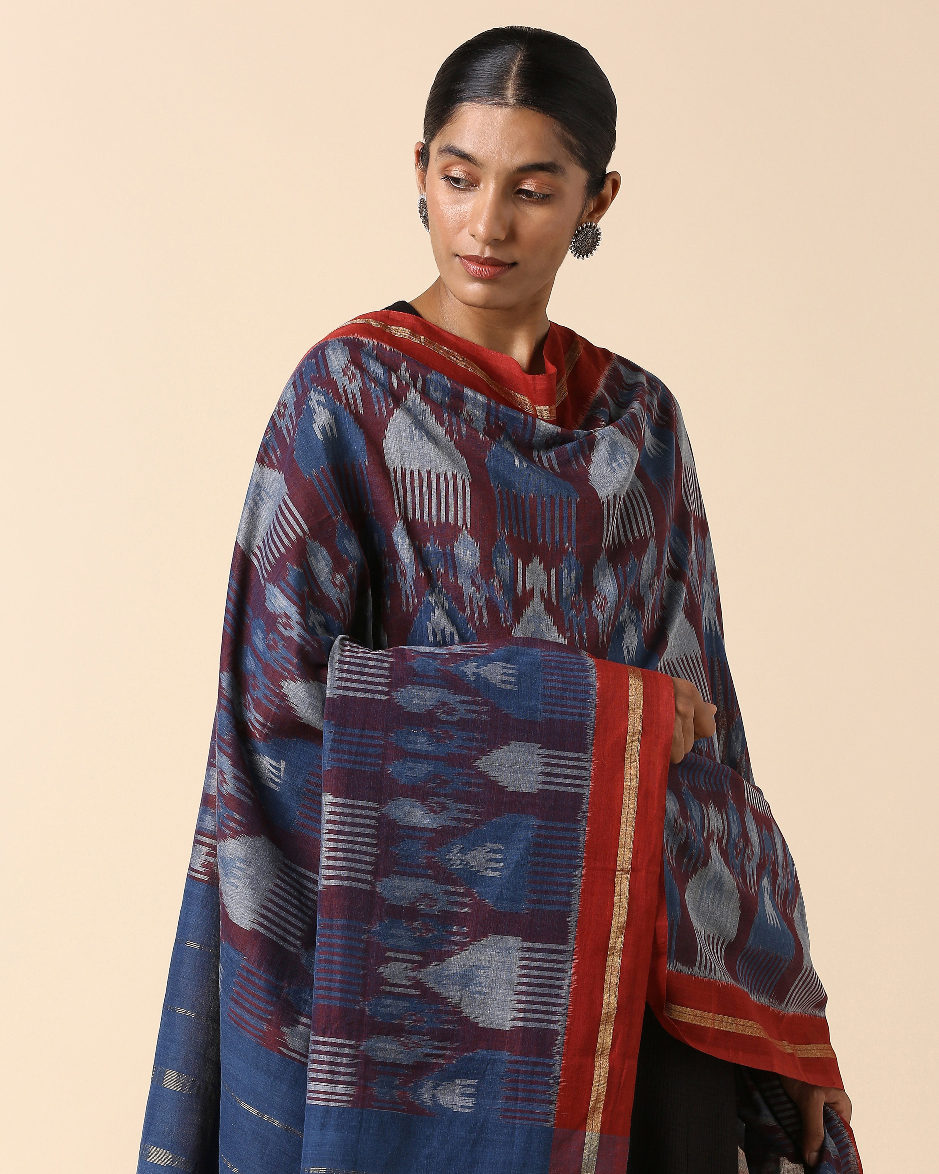 Janhavi Pochampally Weft Ikat Cotton Dupatta