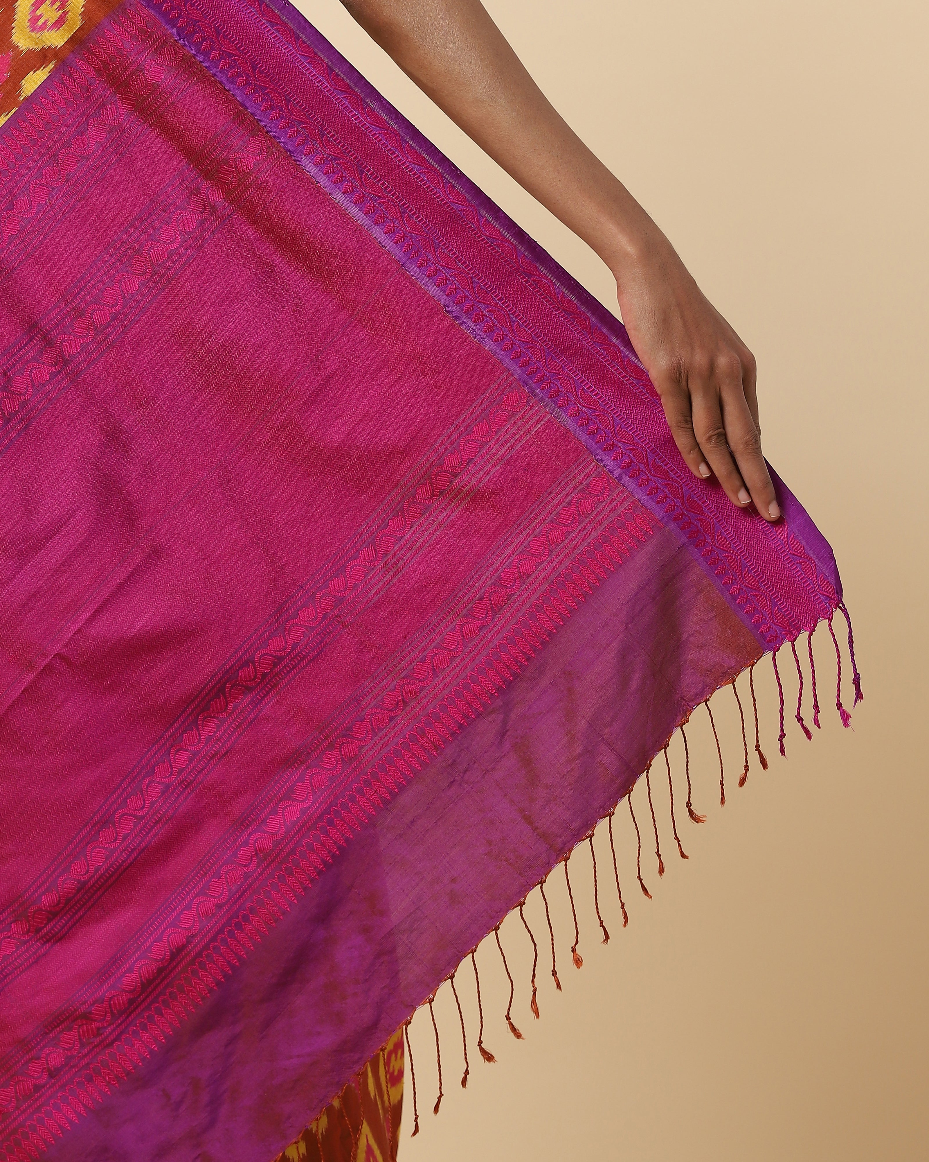 Aafia Pochampally Weft Ikat Silk Saree