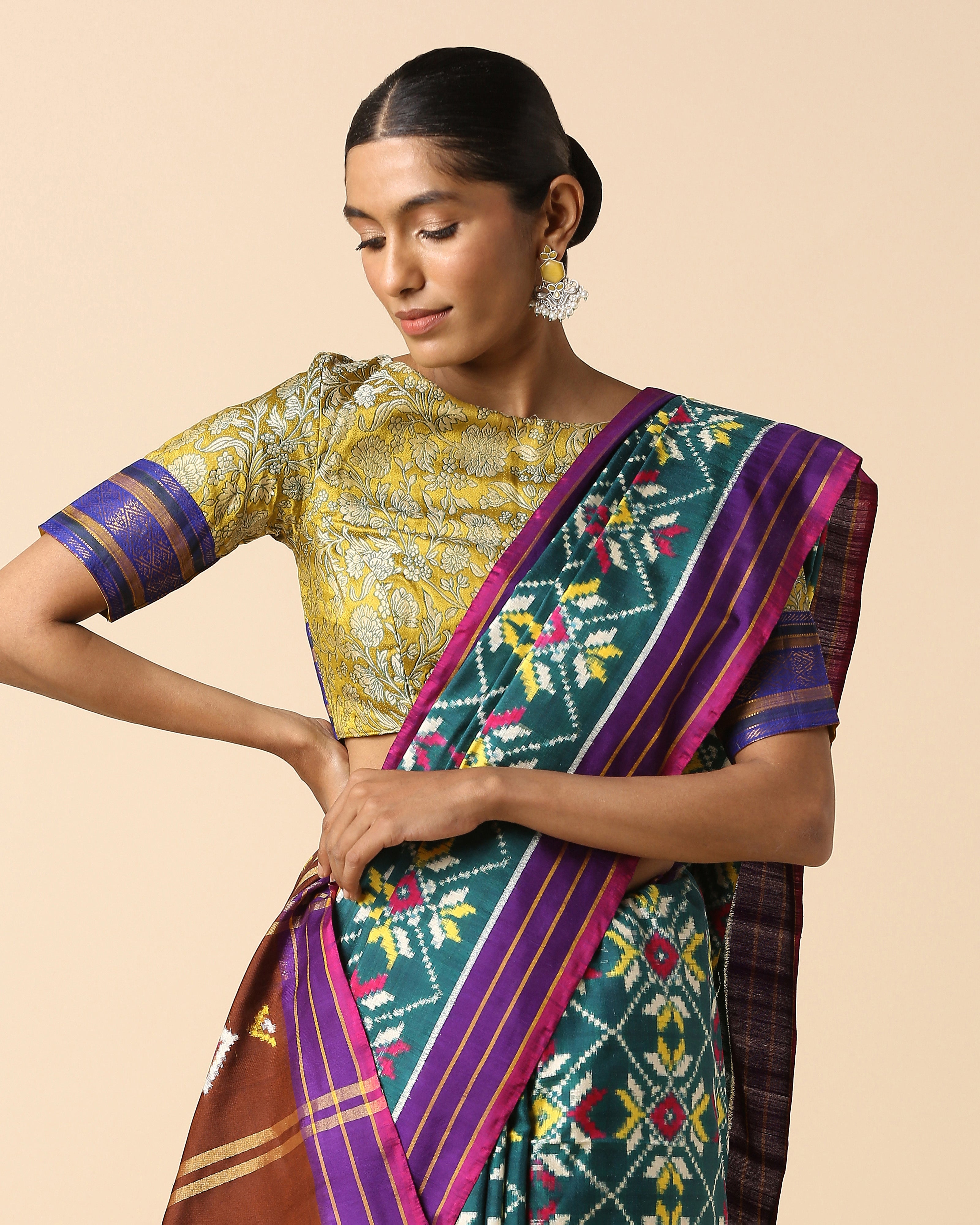 Aayah Pochampally Double Ikat Silk Saree