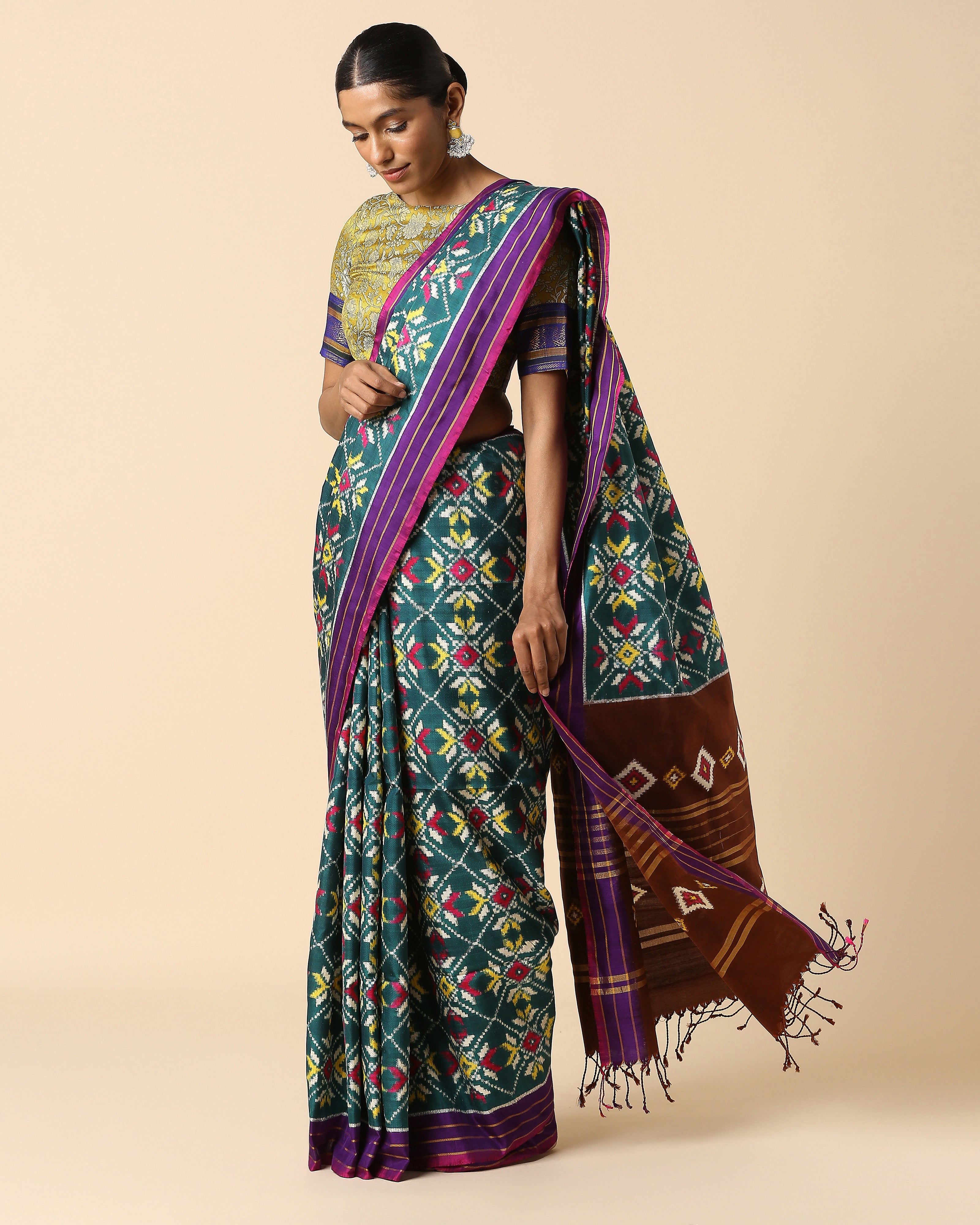 Aayah Pochampally Double Ikat Silk Saree