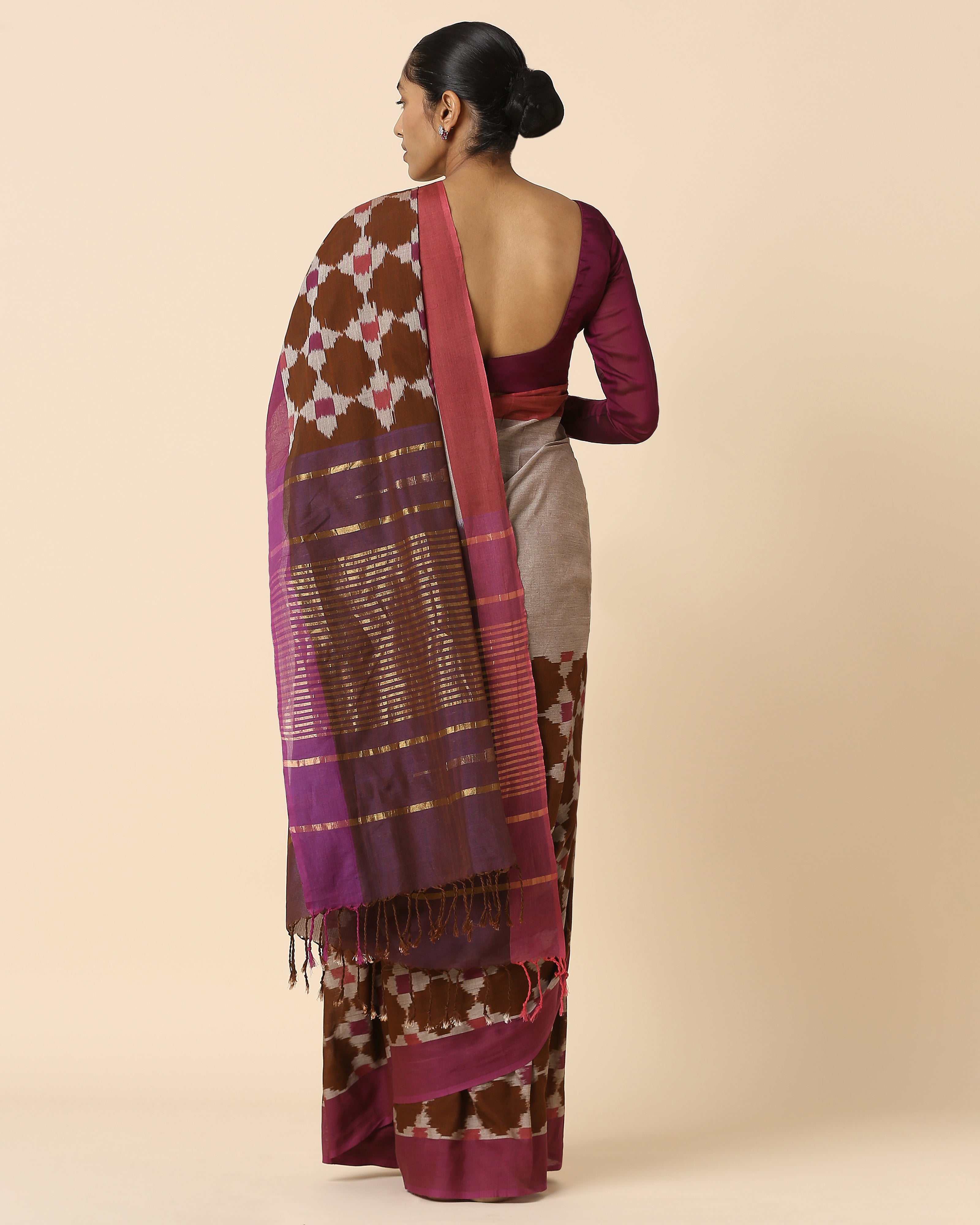 Emmary Pochampally Warp Ikat Cotton Saree