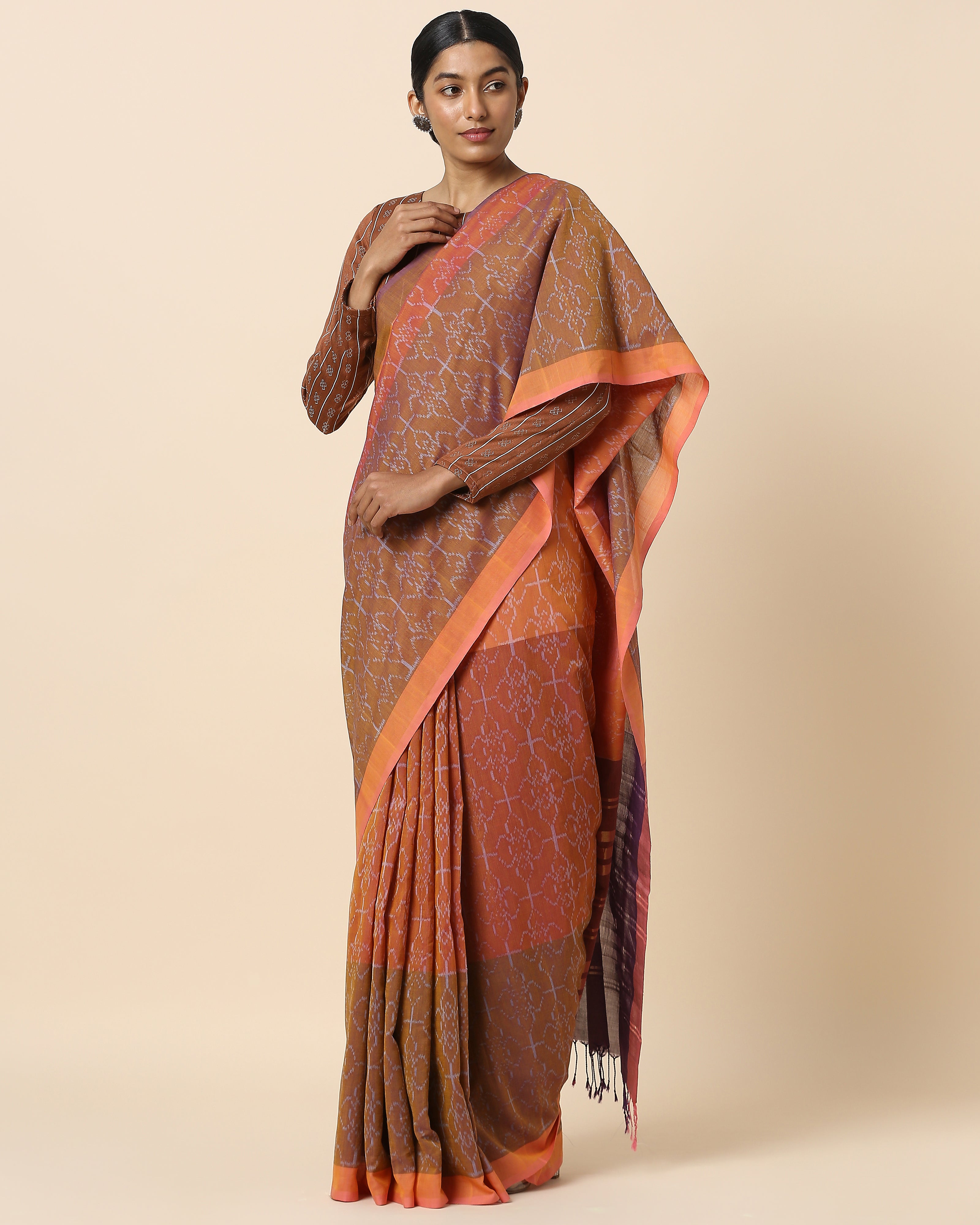 Feiyaz Pochampally Weft Ikat Cotton Saree