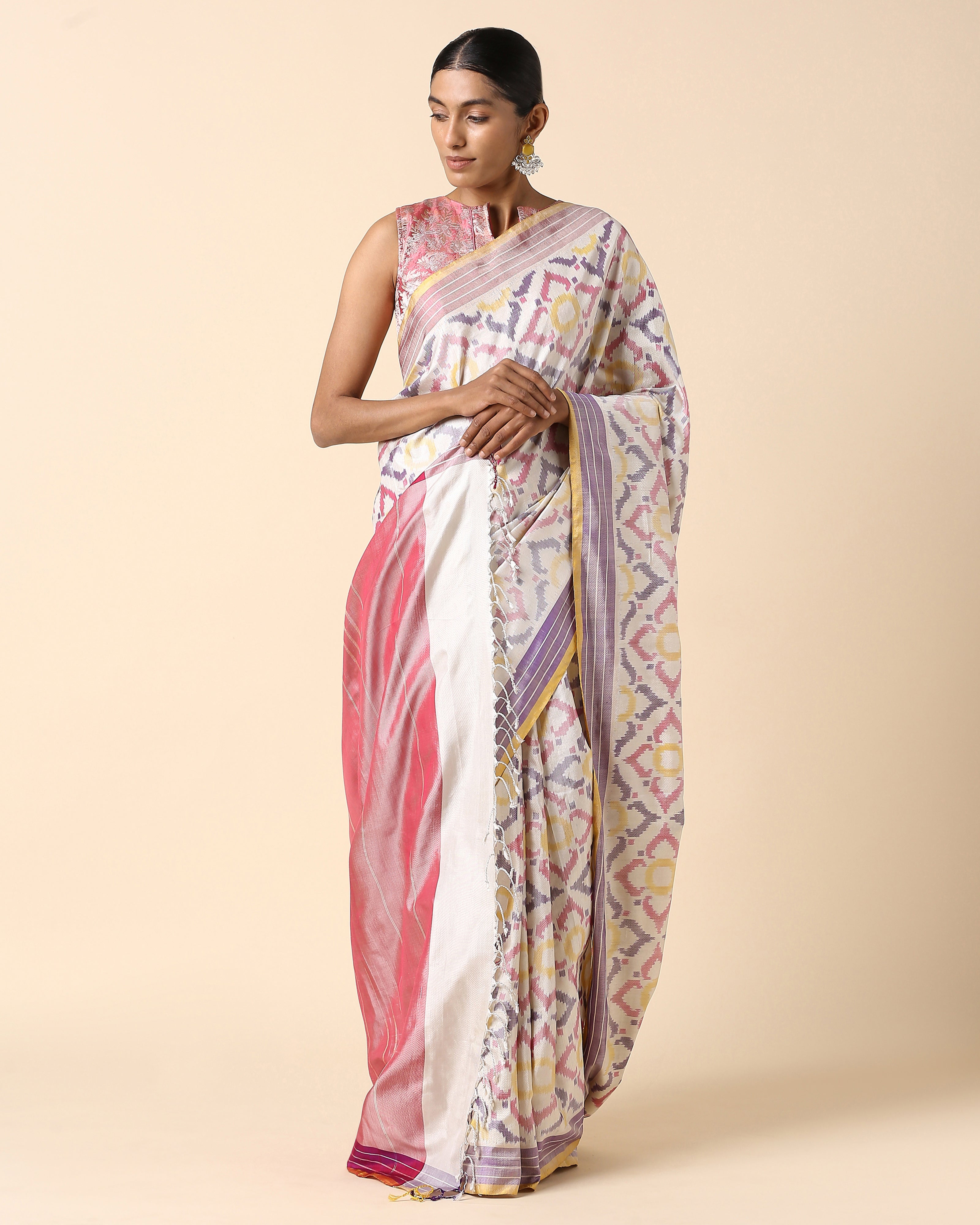 Layina Pochampally Weft Ikat Silk Saree