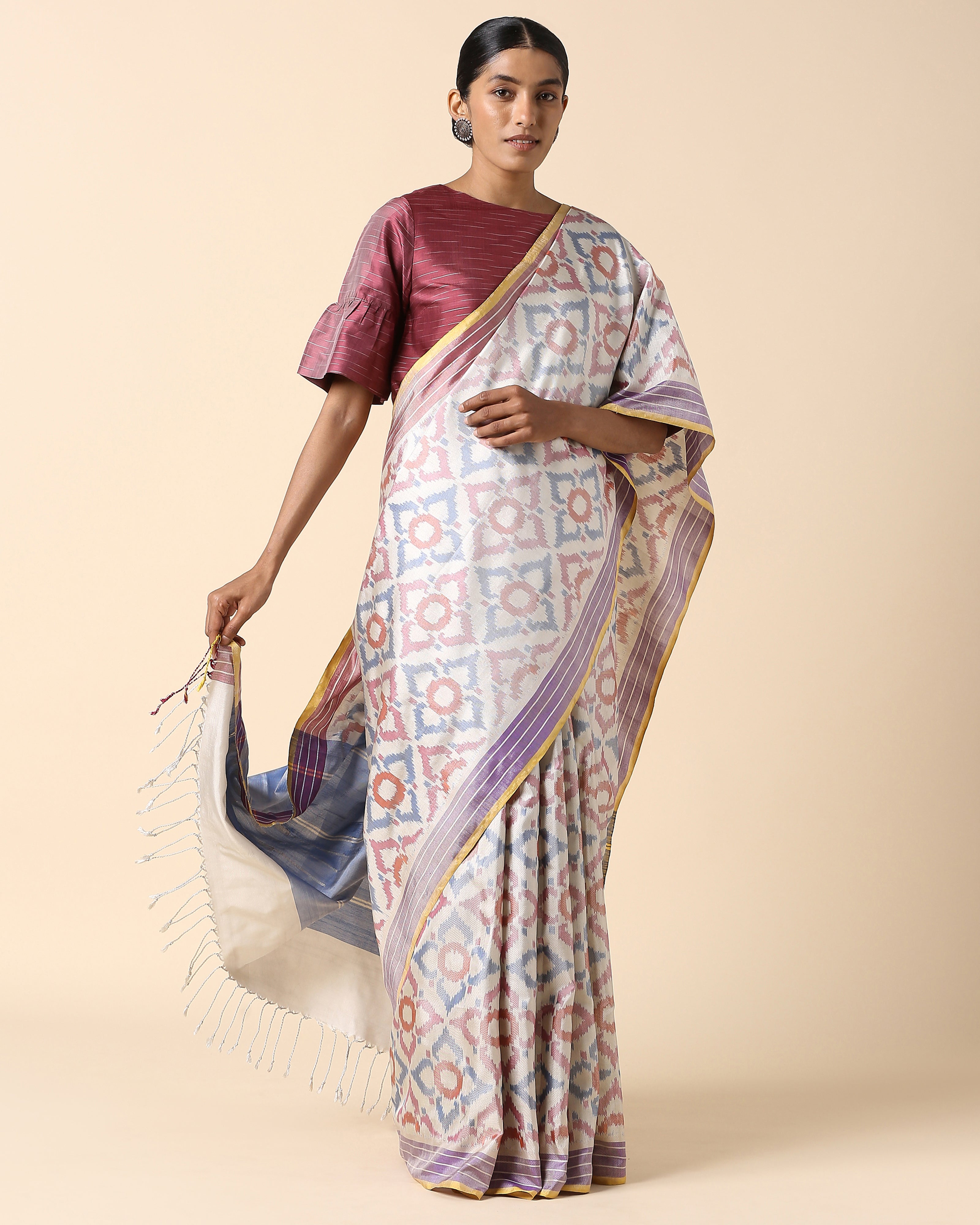 Layina Pochampally Weft Ikat Silk Saree