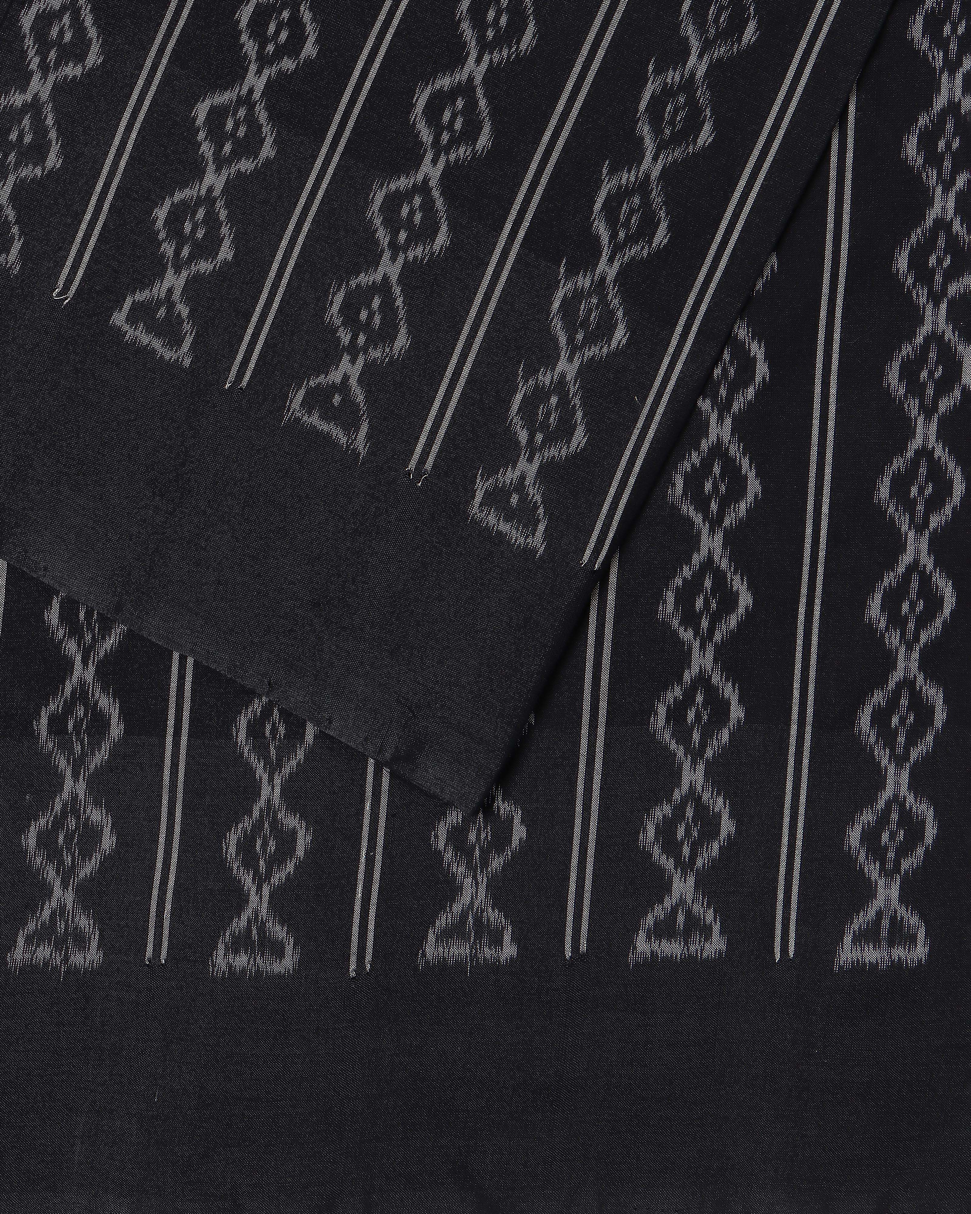 Kashida Pochampally Weft Ikat Cotton Saree