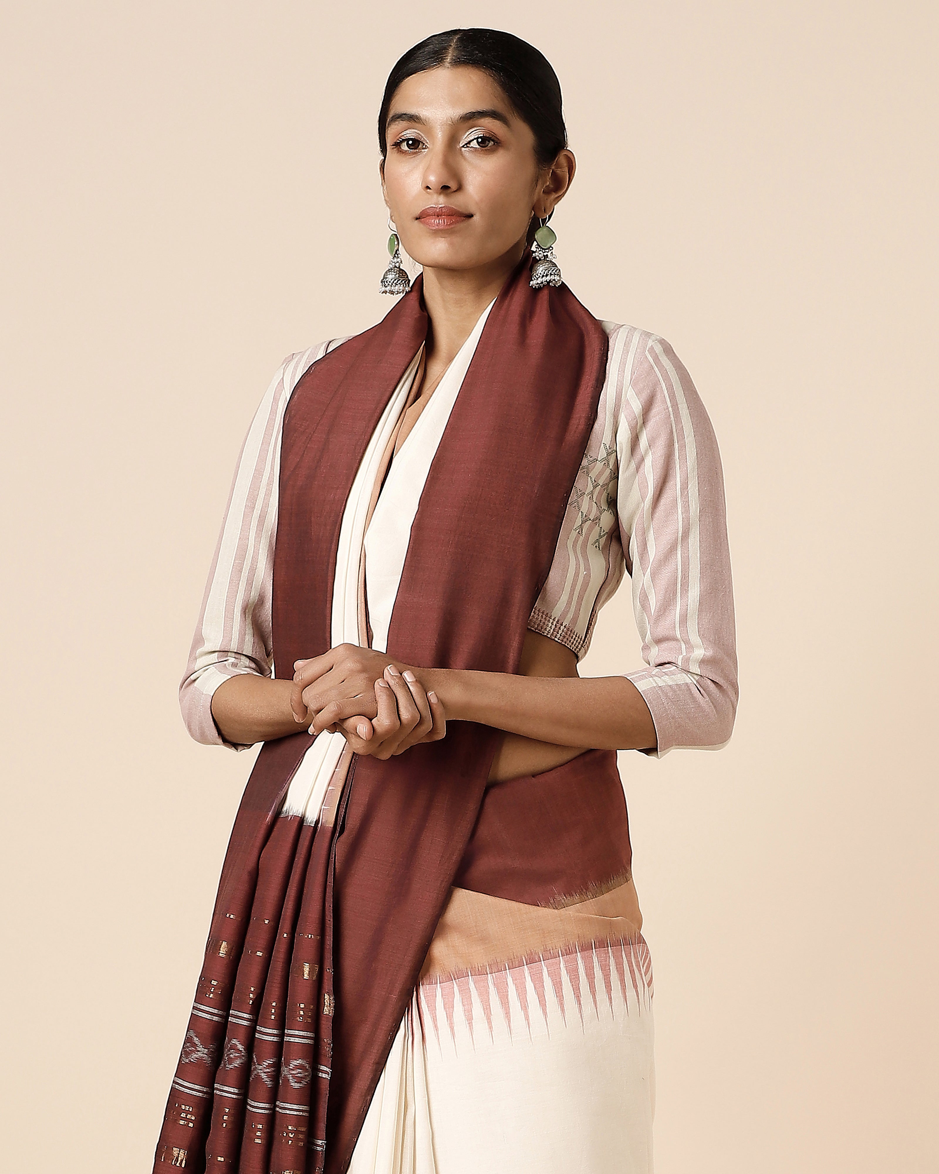Kashida Pochampally Weft Ikat Cotton Saree