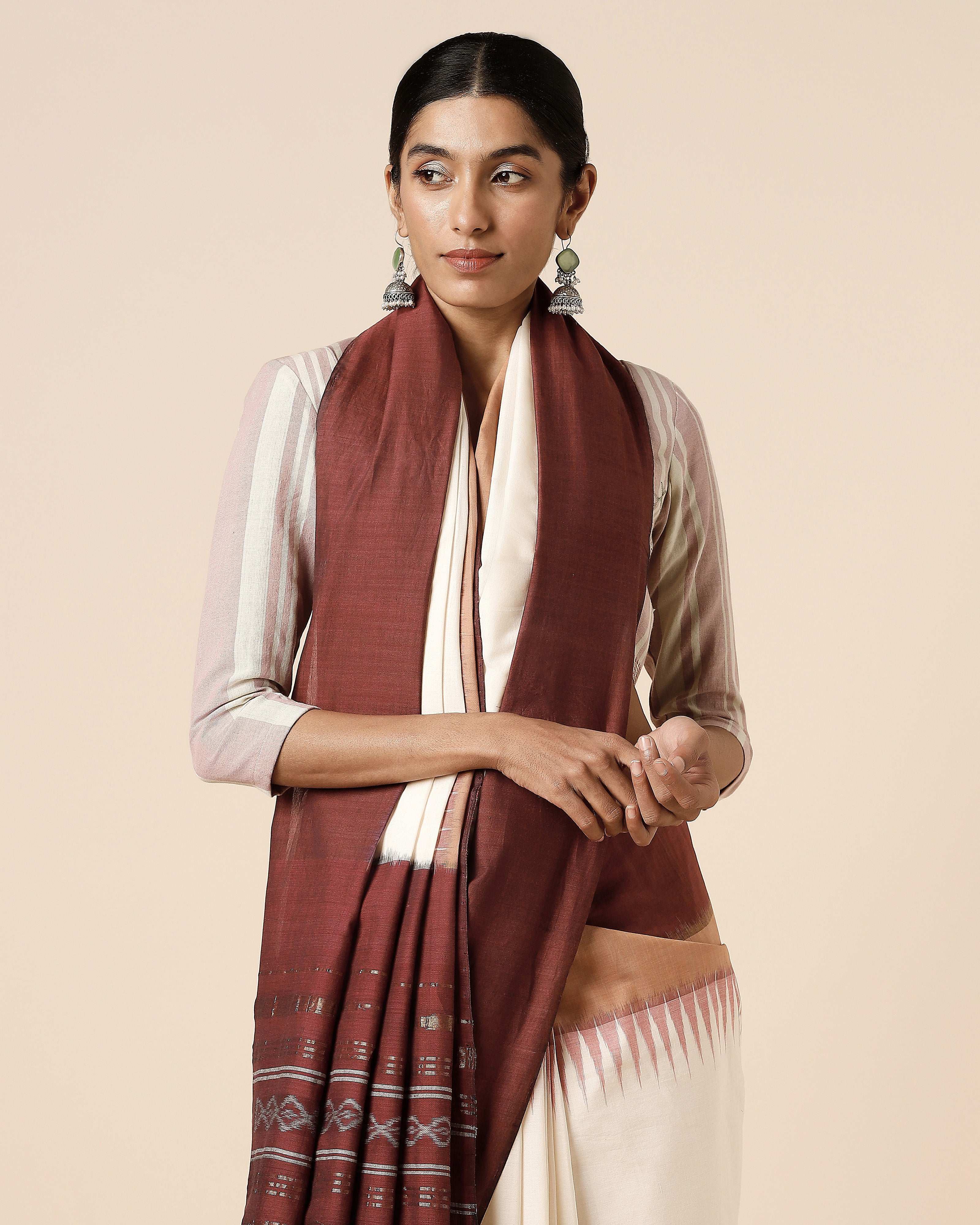 Kashida Pochampally Weft Ikat Cotton Saree
