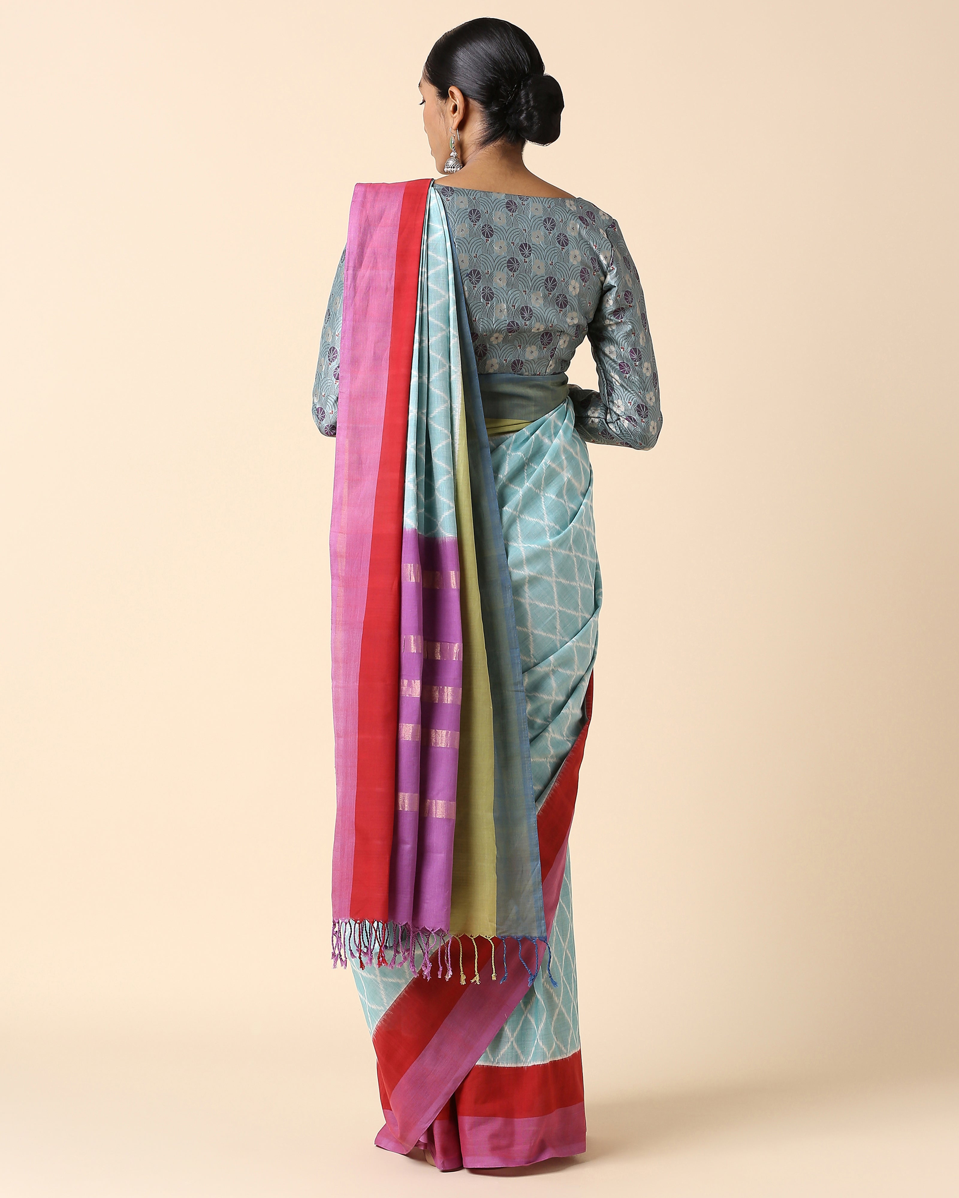 Shafna Pochampally Weft Ikat Cotton Saree