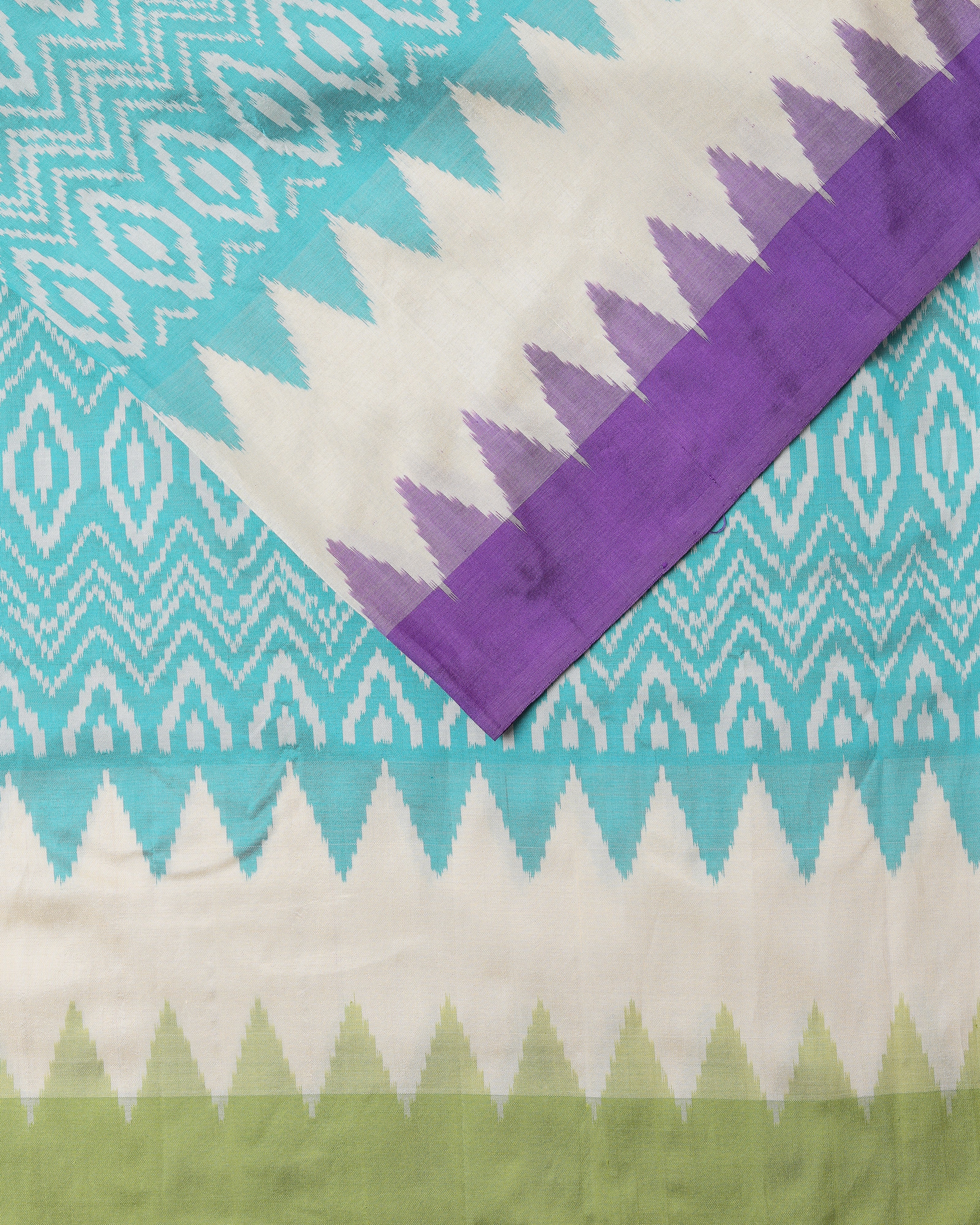 Shezan Pochampally Weft Ikat Cotton Silk Saree