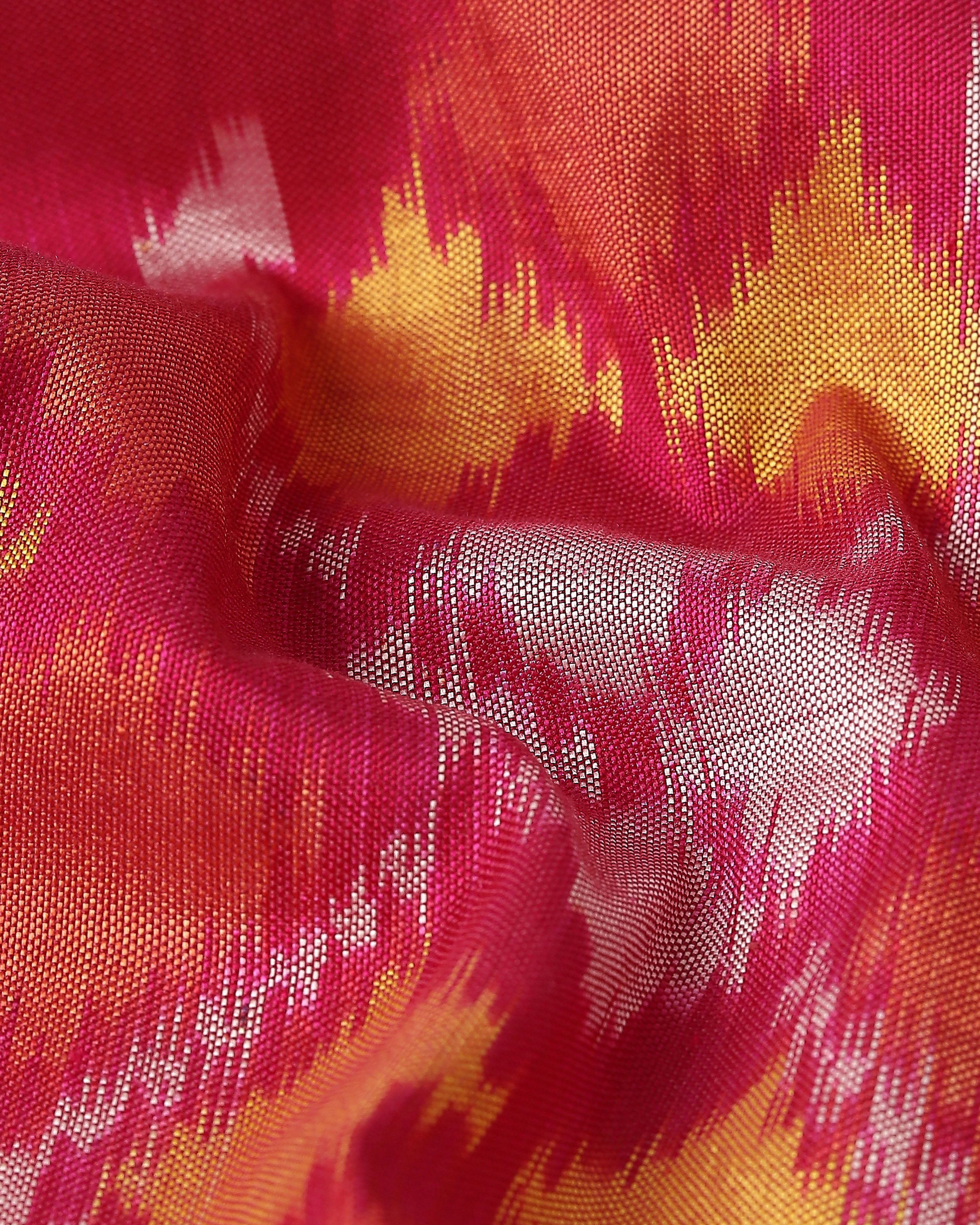 Nahara Pochampally Weft Ikat Cotton Silk Saree