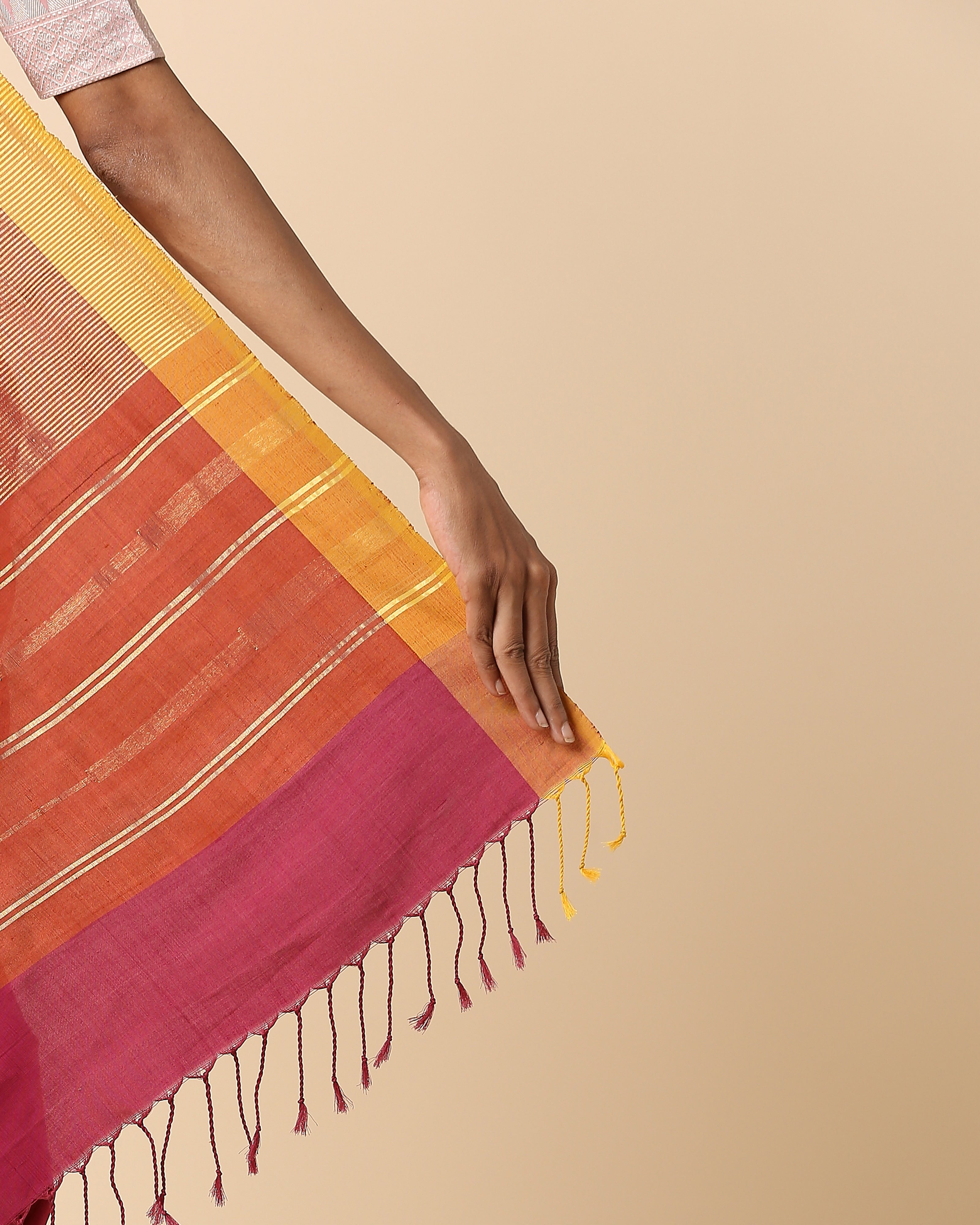 Nahara Pochampally Weft Ikat Cotton Silk Saree