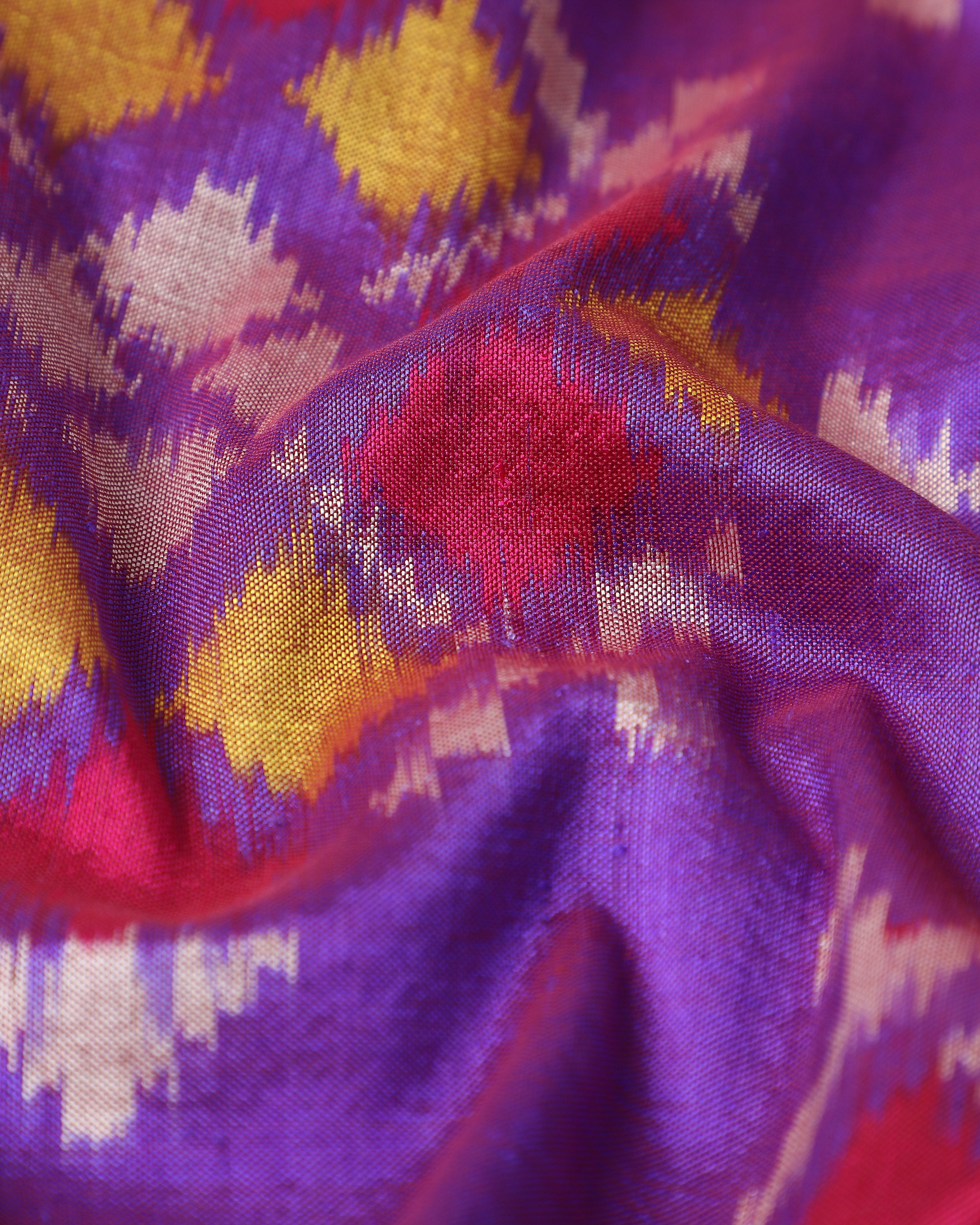 Nahara Pochampally Weft Ikat Cotton Silk Saree