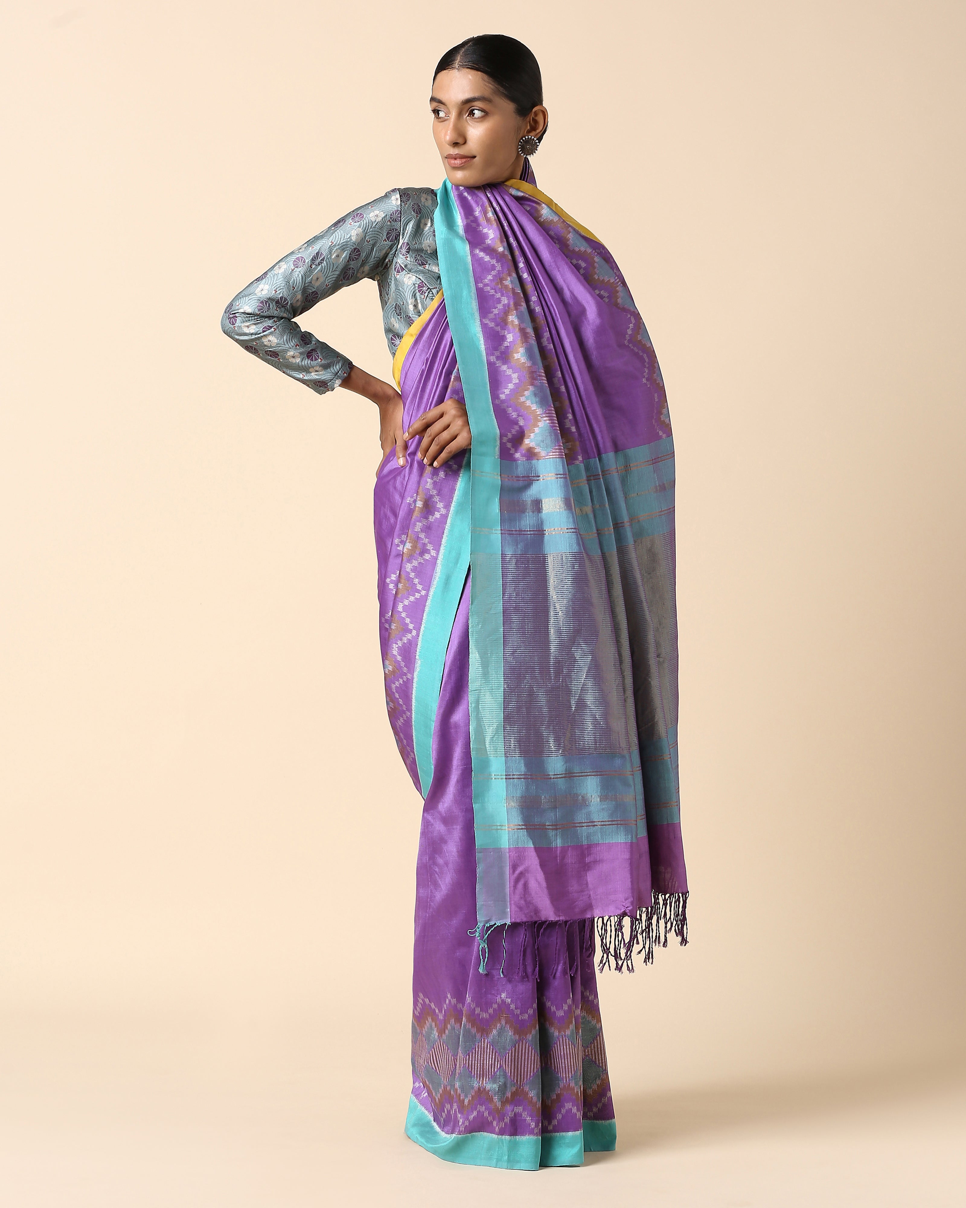 Namiah Pochampally Weft Ikat Cotton Silk Saree