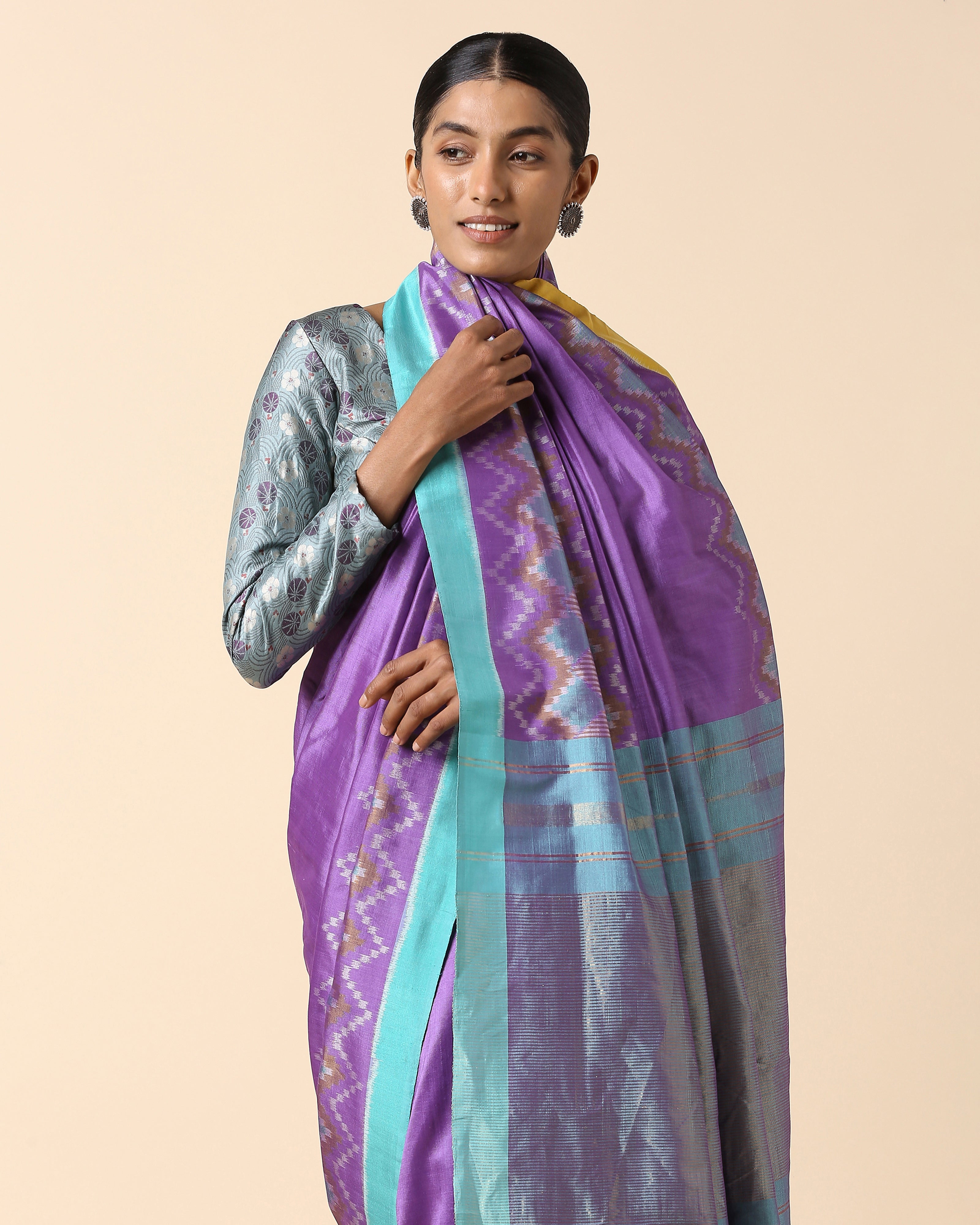 Namiah Pochampally Weft Ikat Cotton Silk Saree