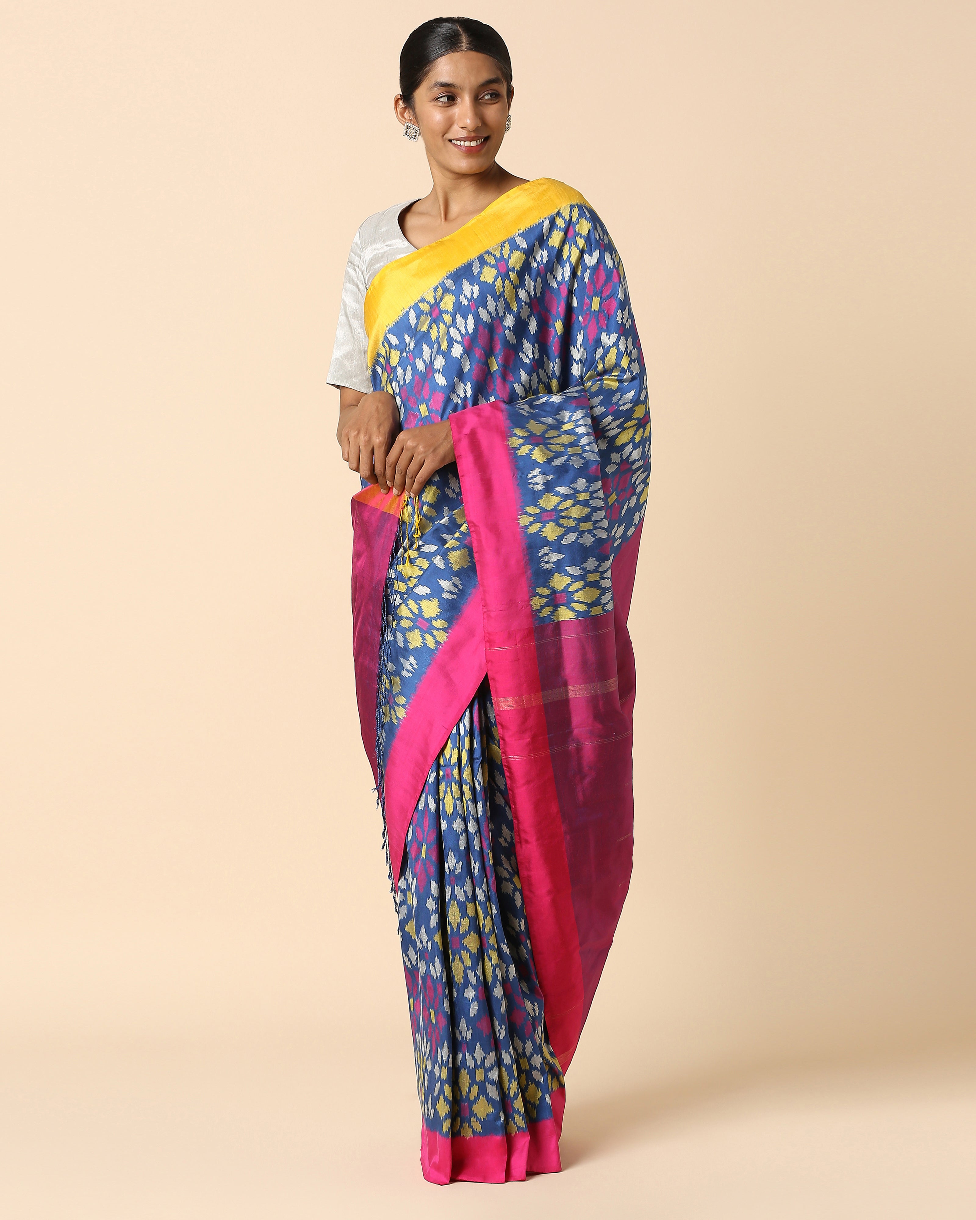 Quila Pochampally Weft Ikat Silk Saree