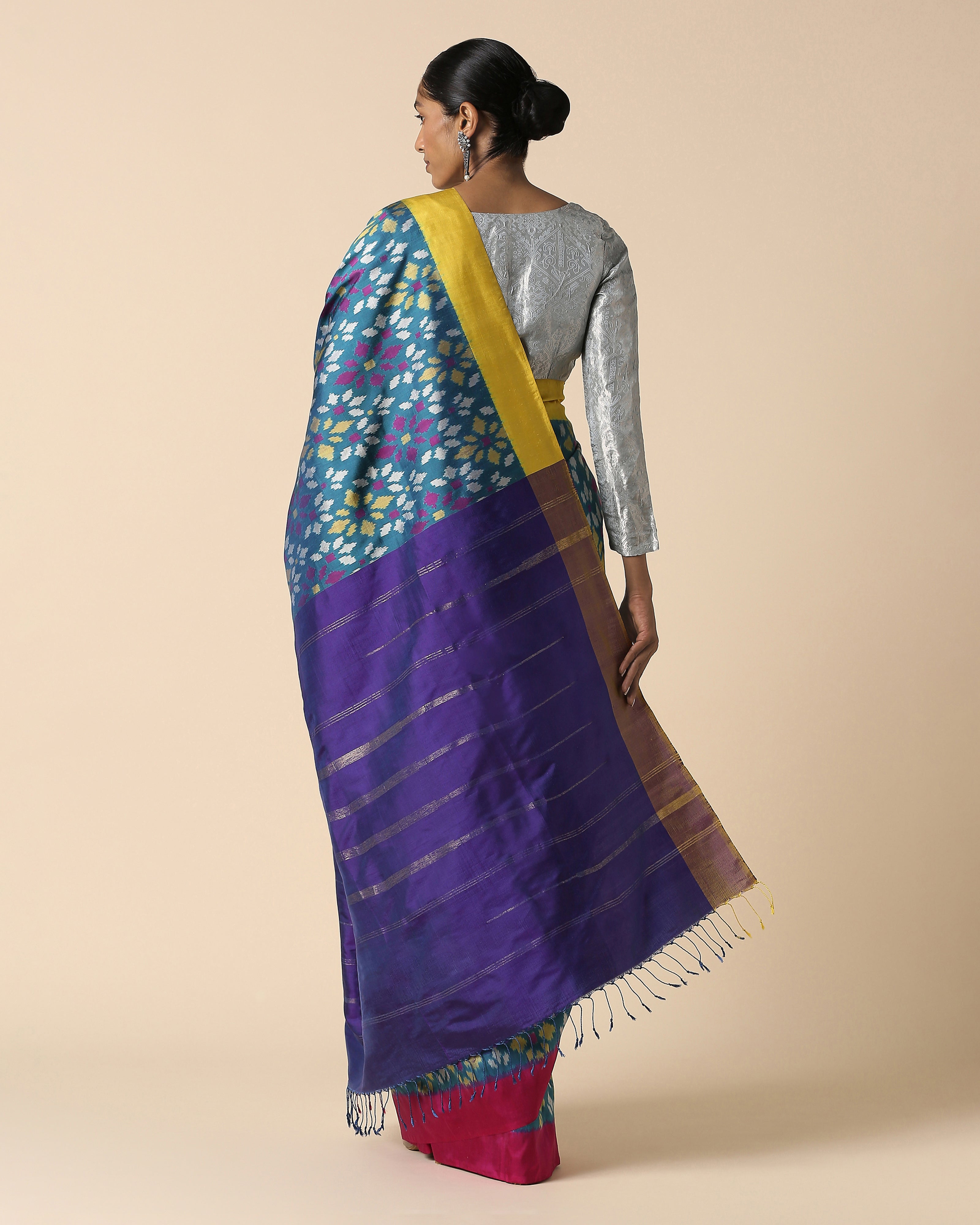 Quila Pochampally Weft Ikat Silk Saree