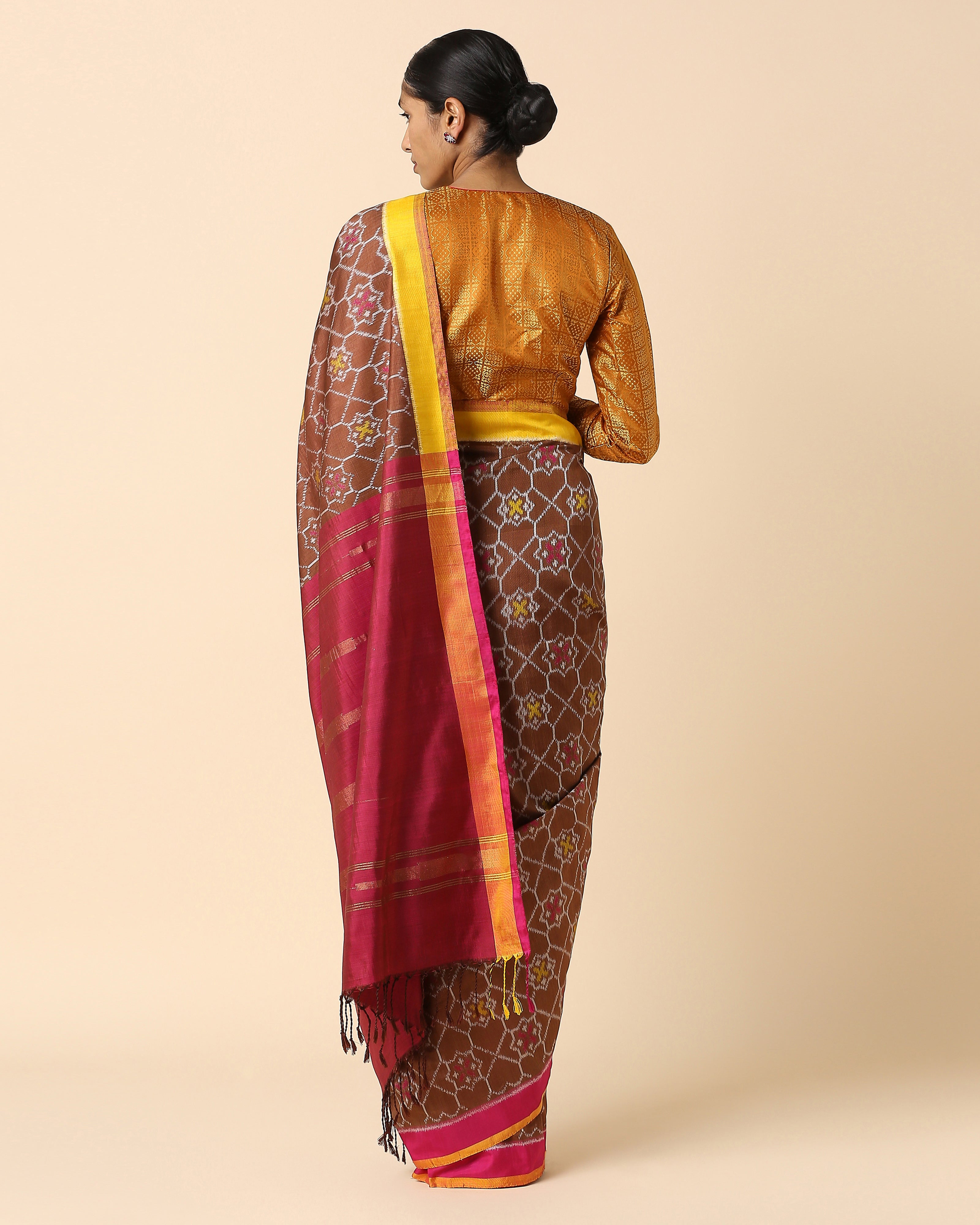 Raakhi Pochampally Weft Ikat Silk Saree