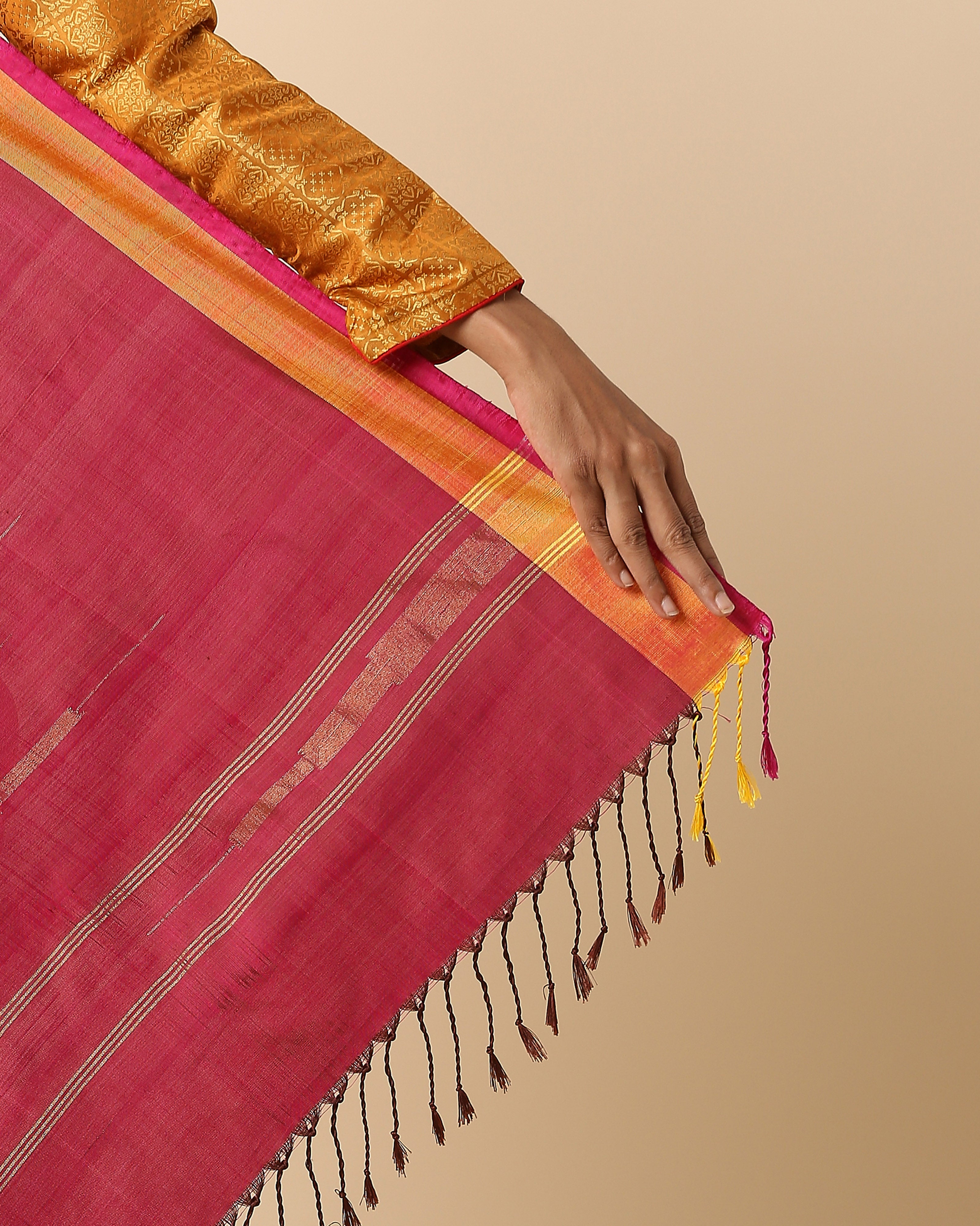 Raakhi Pochampally Weft Ikat Silk Saree