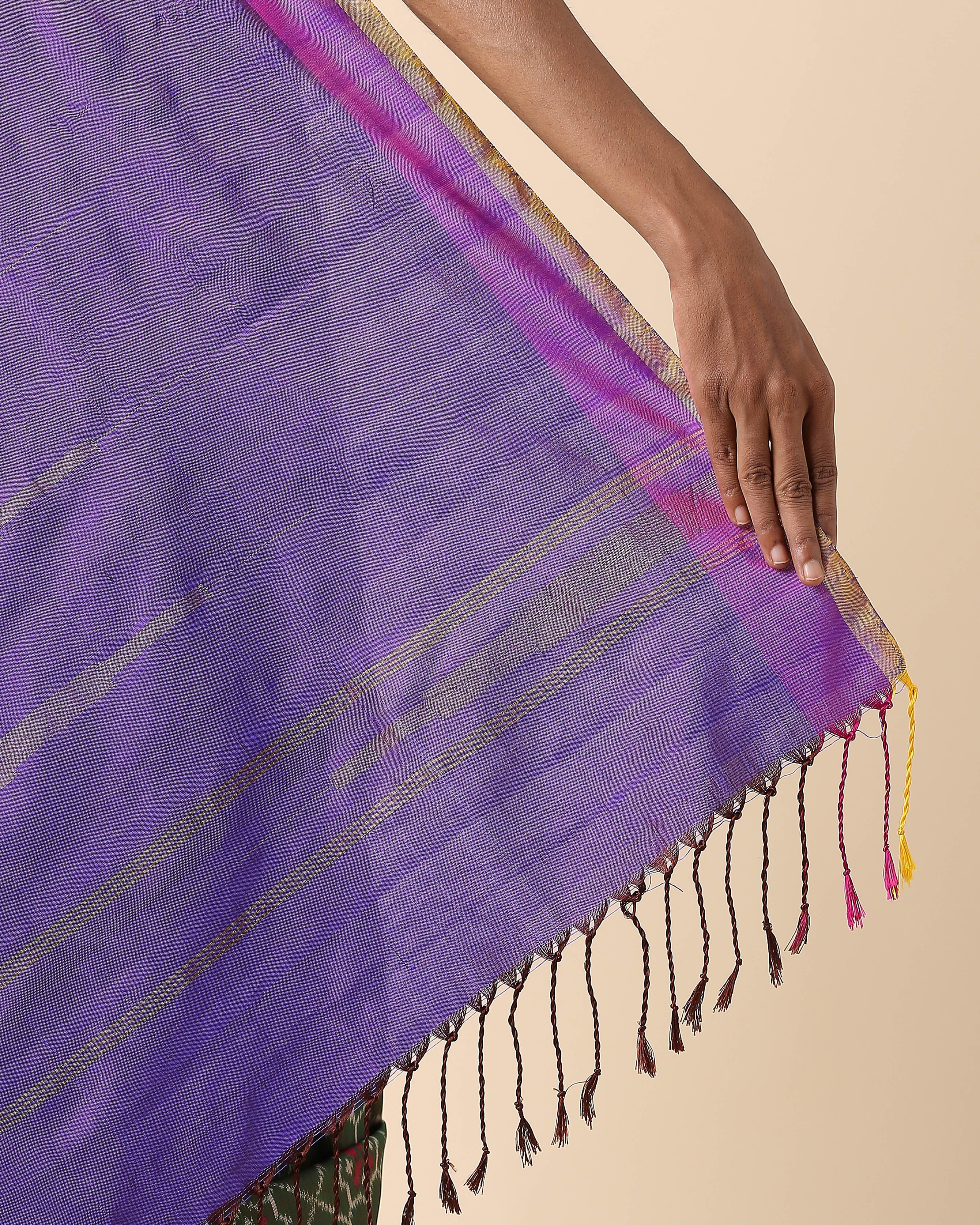 Raakhi Pochampally Weft Ikat Silk Saree