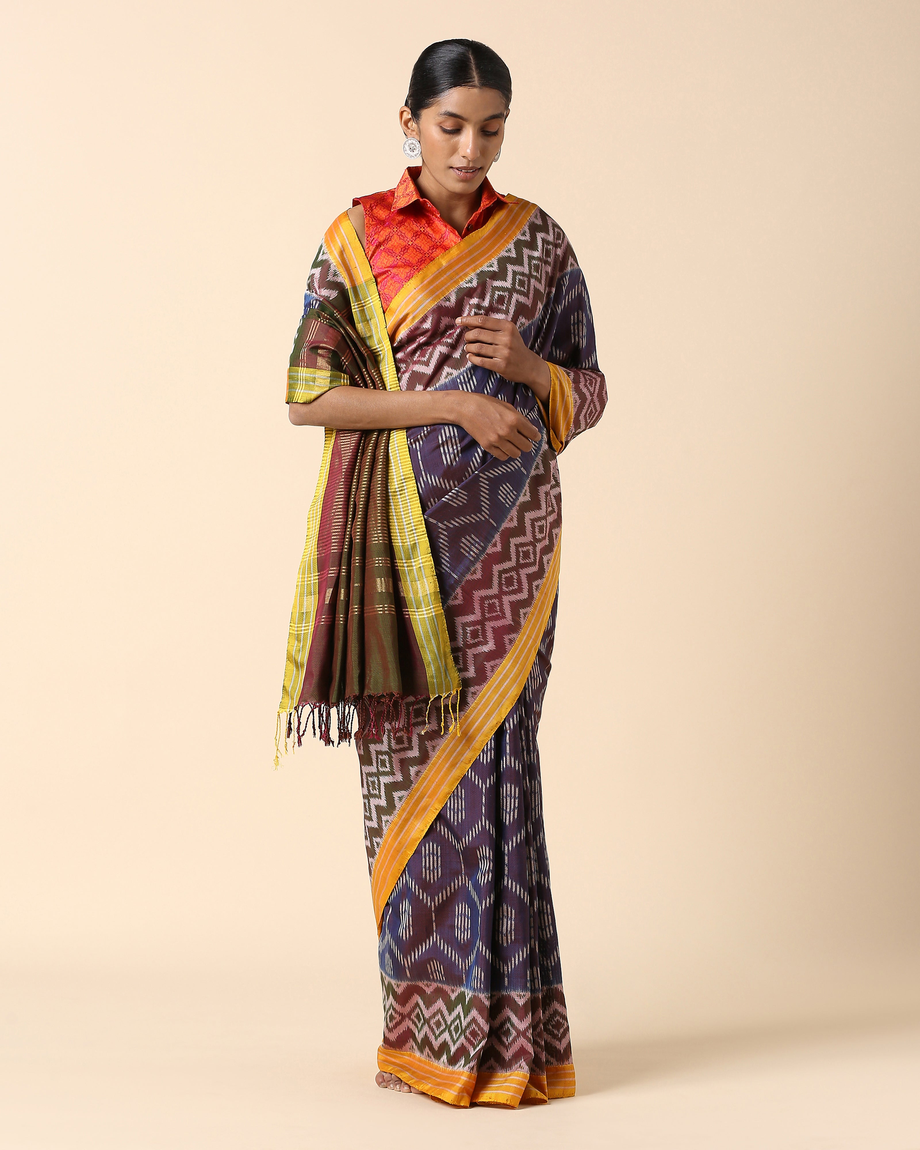 Rahi Pochampally Weft Ikat Silk Saree