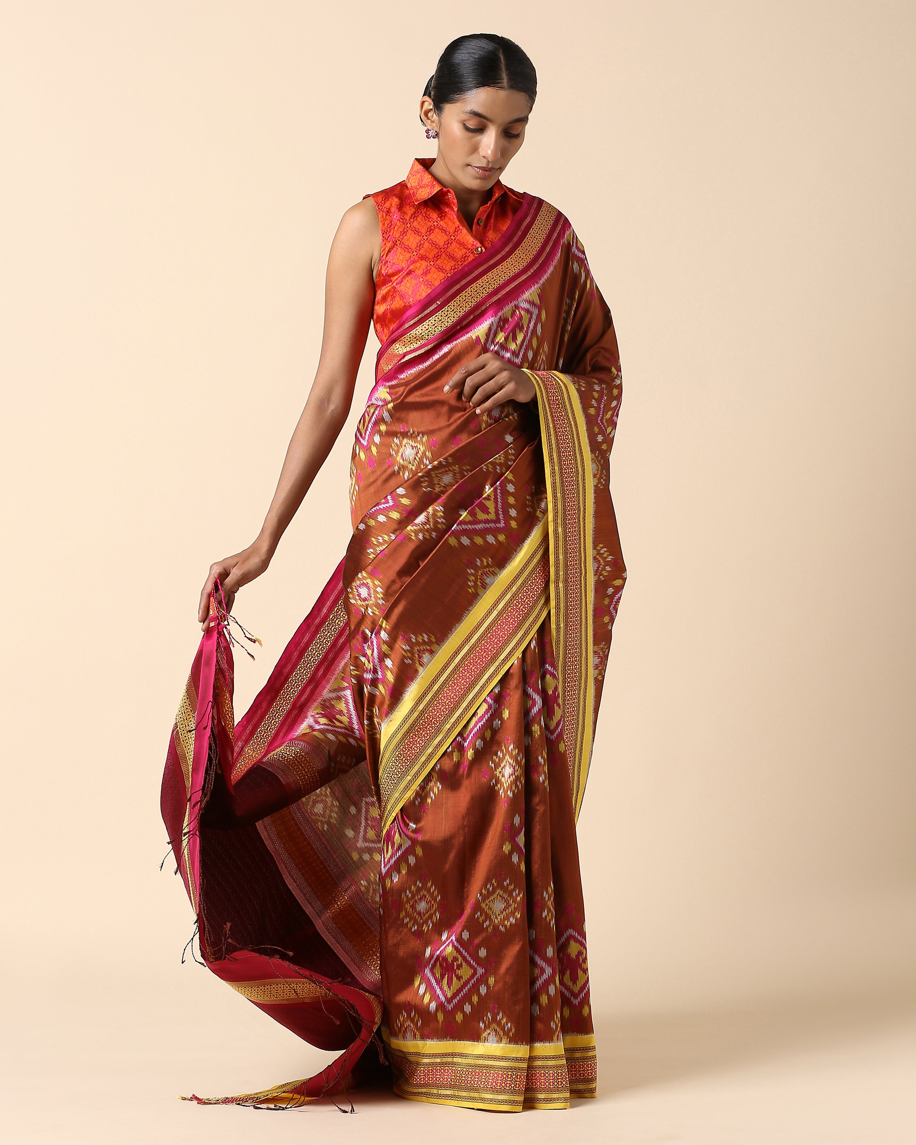 Idaya Pochampally Weft Ikat Silk Saree
