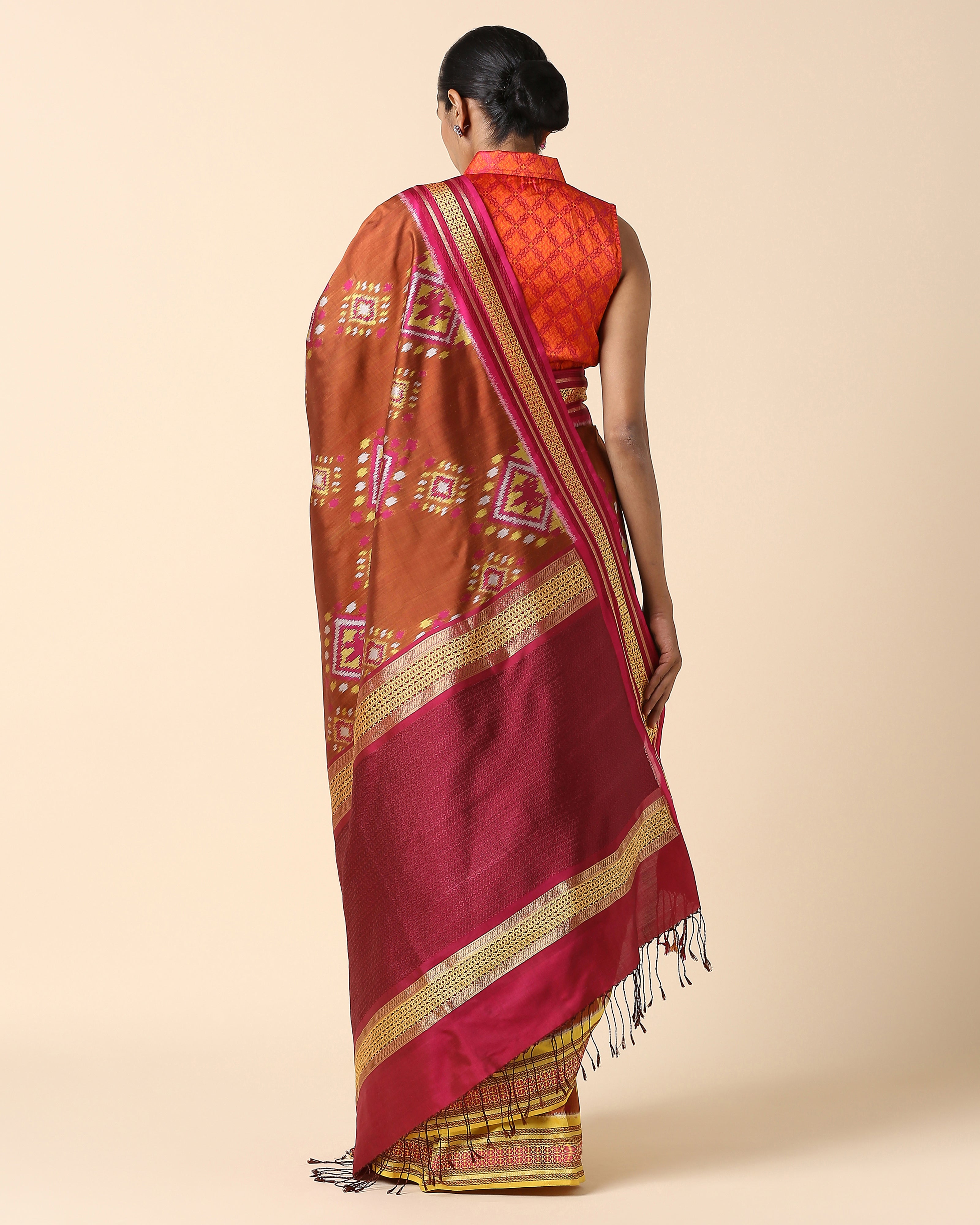 Idaya Pochampally Weft Ikat Silk Saree