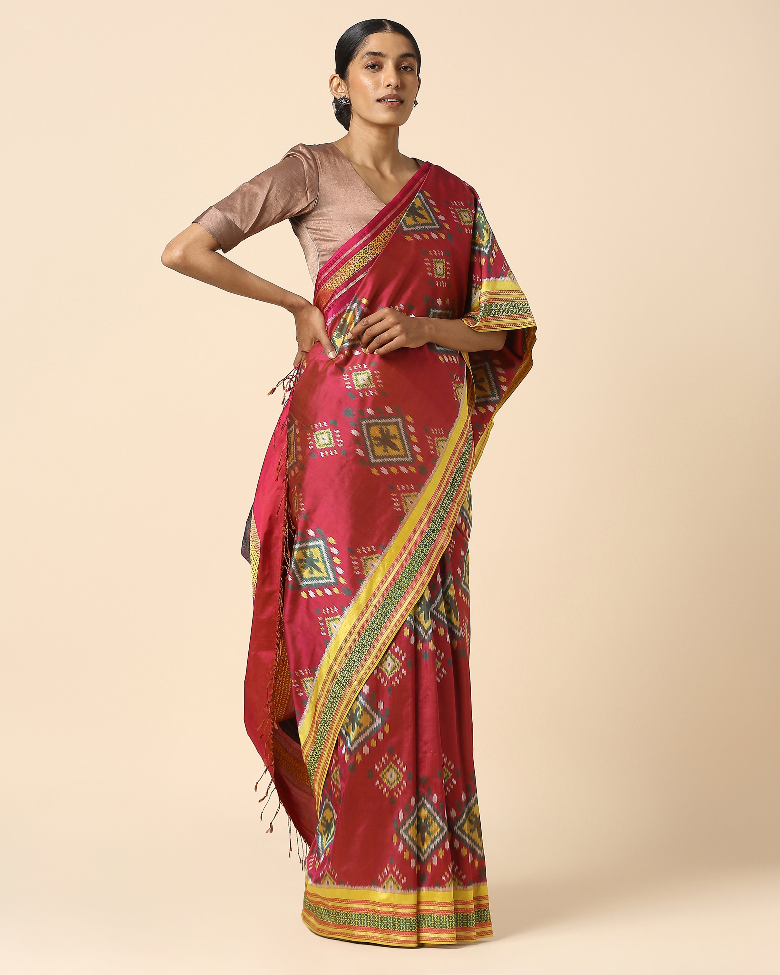 Idaya Pochampally Weft Ikat Silk Saree