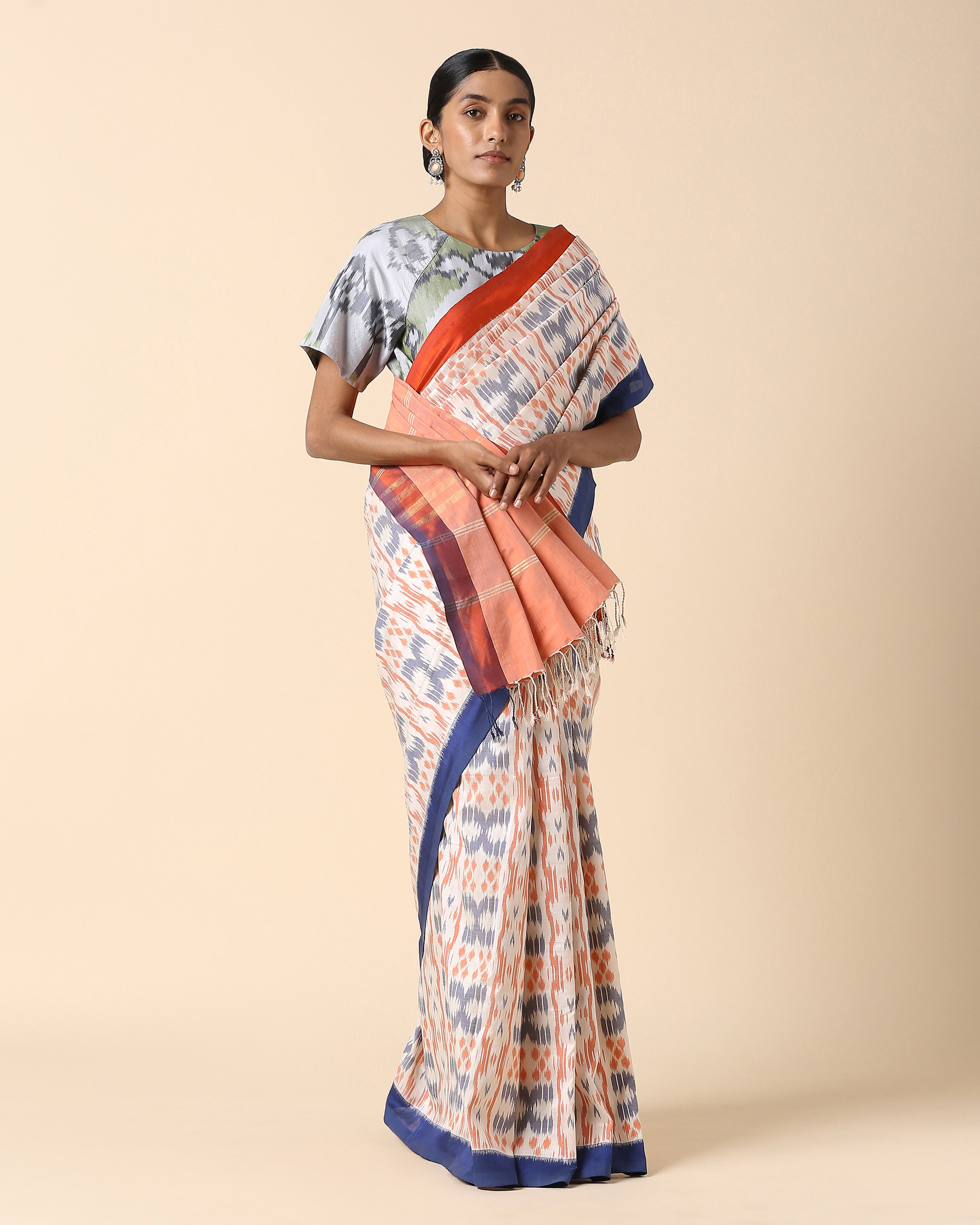 Inala Pochampally Weft Ikat Cotton Silk Saree