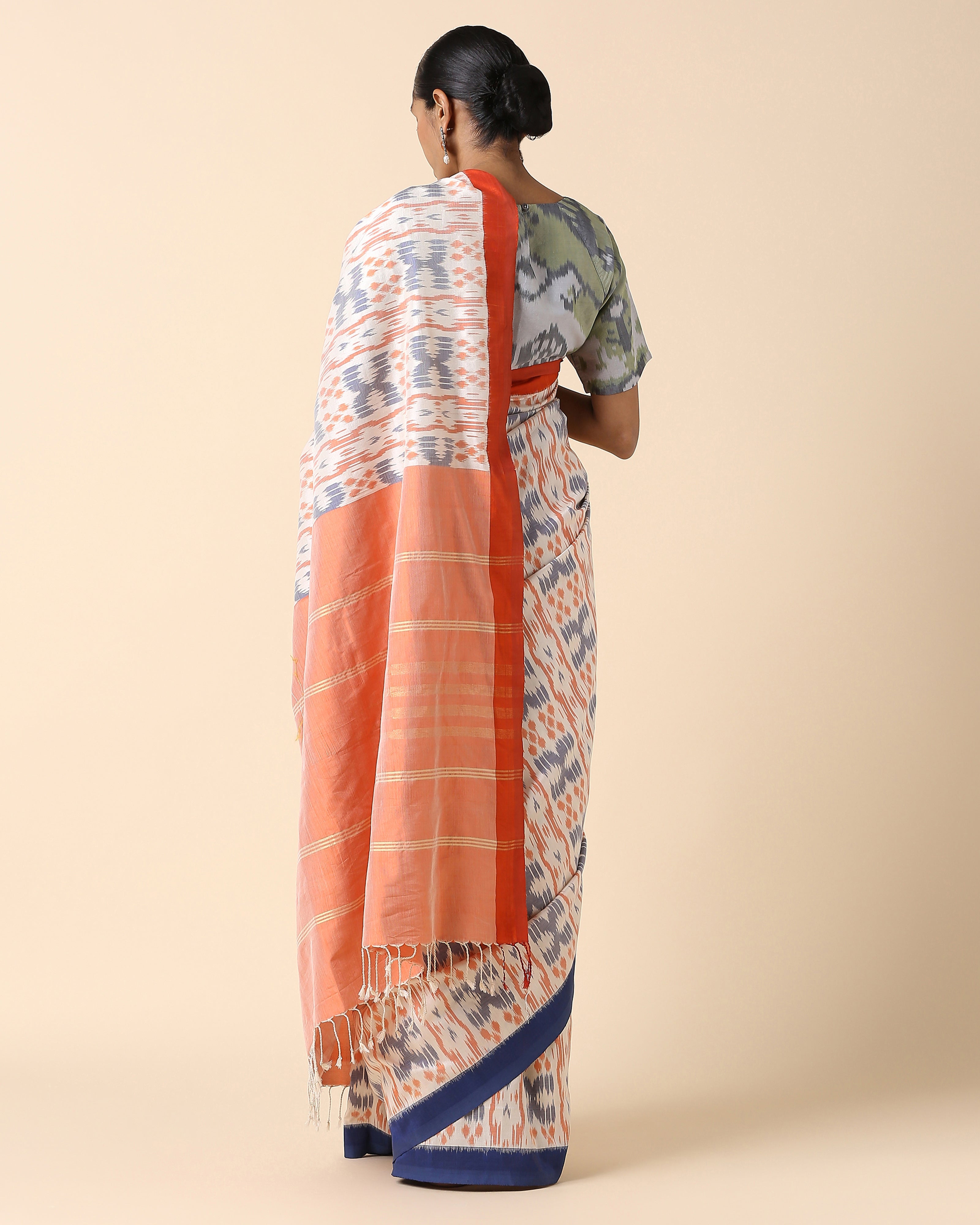 Inala Pochampally Weft Ikat Cotton Silk Saree