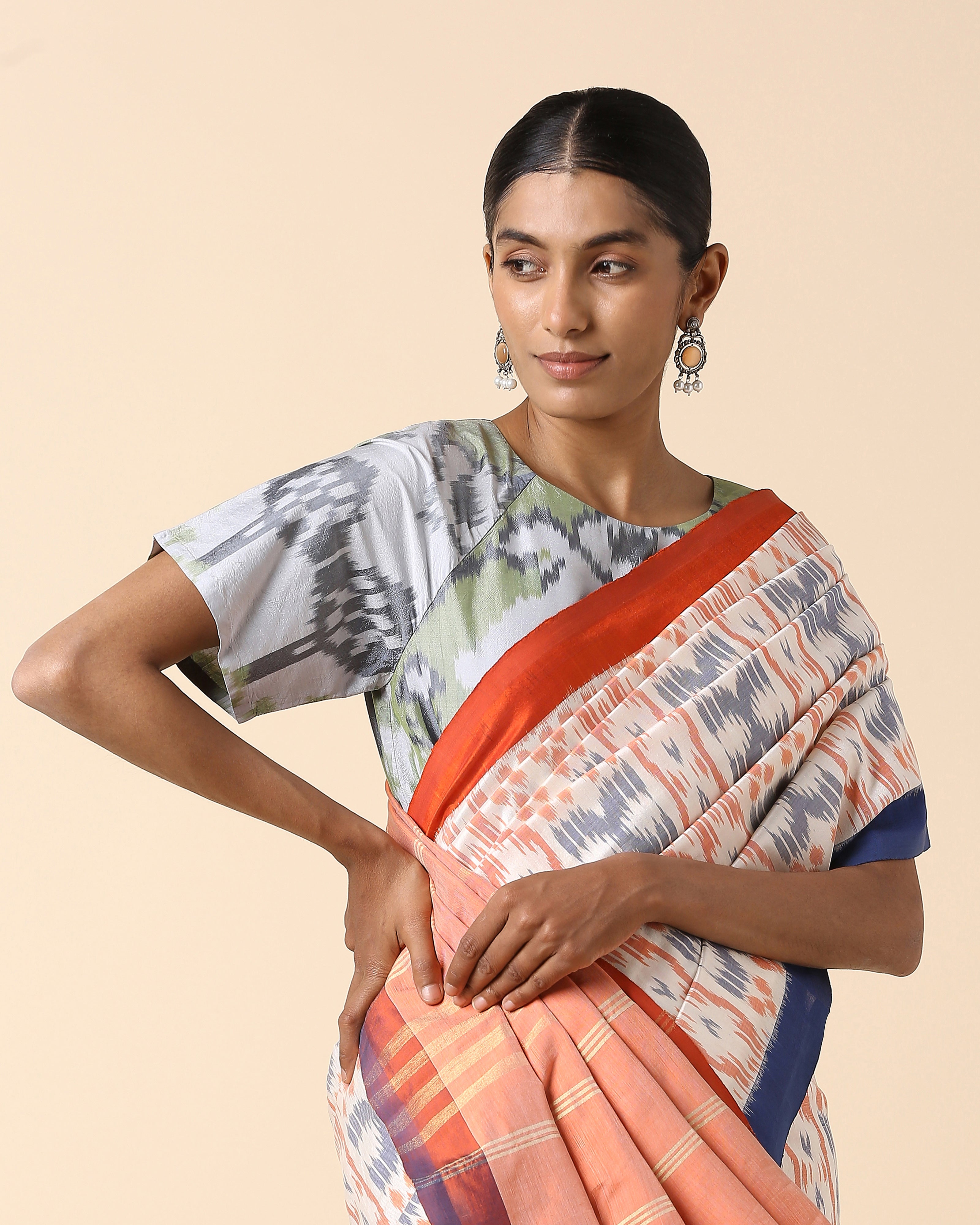 Inala Pochampally Weft Ikat Cotton Silk Saree