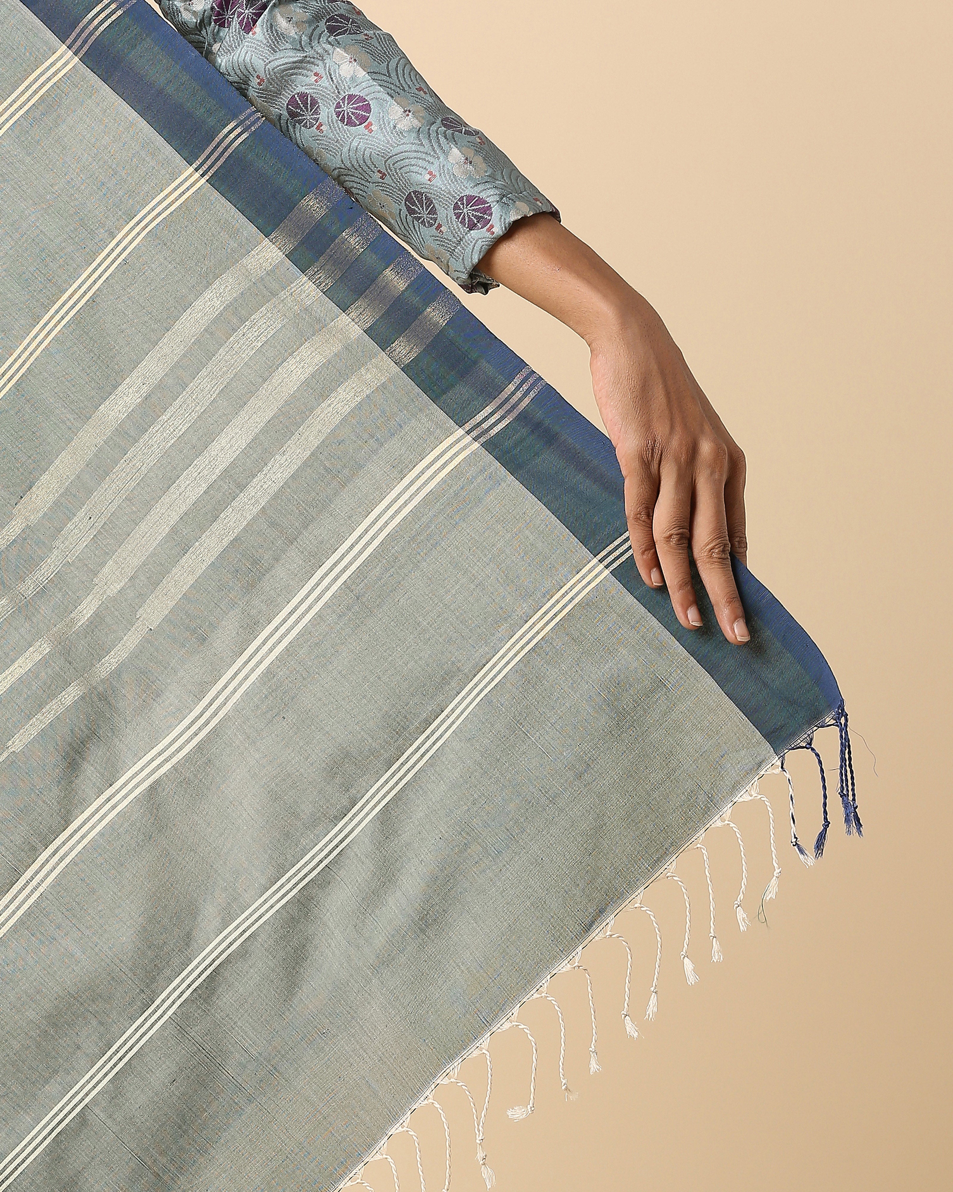 Inala Pochampally Weft Ikat Cotton Silk Saree