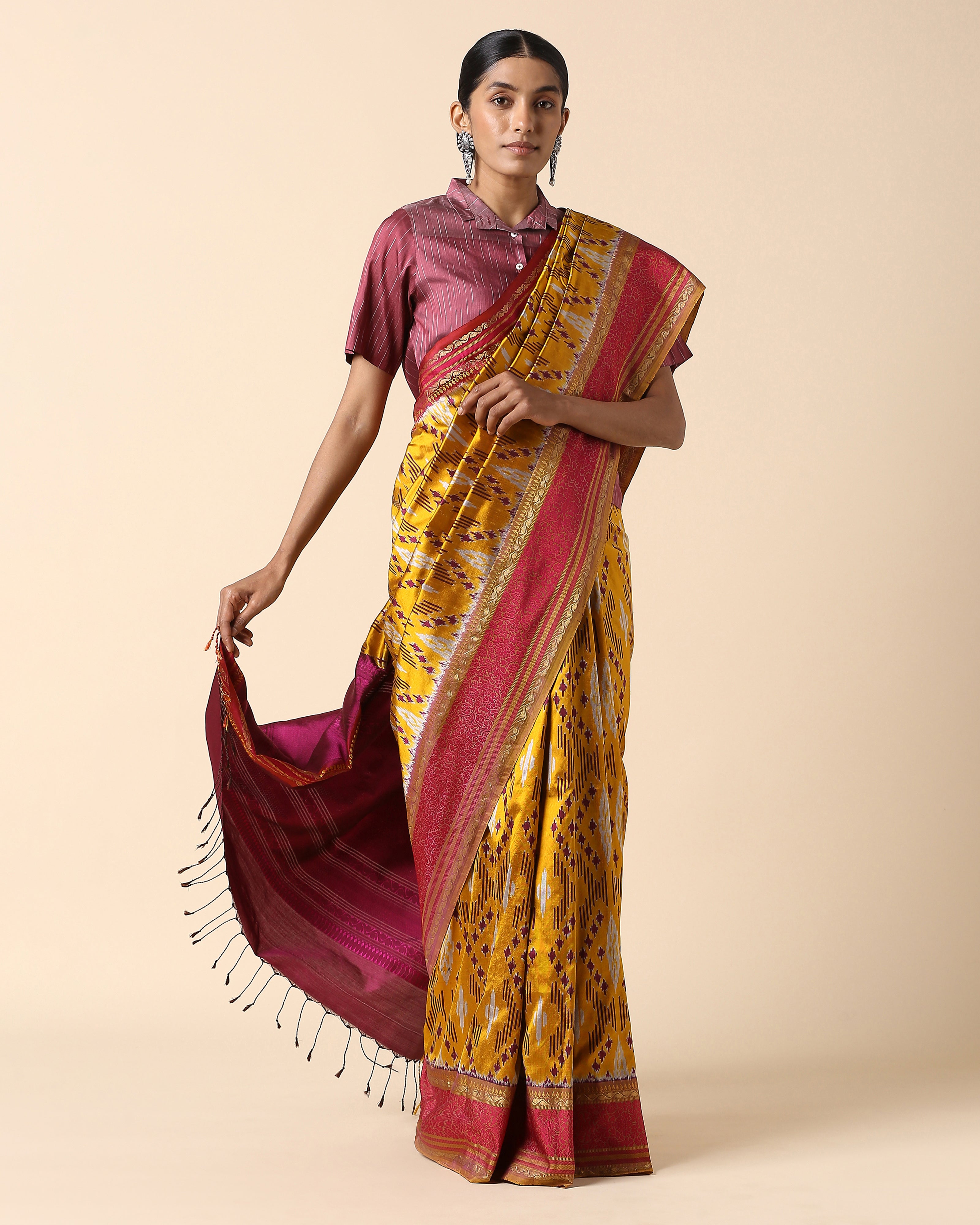 Edisa Pochampally Weft Ikat Silk Saree