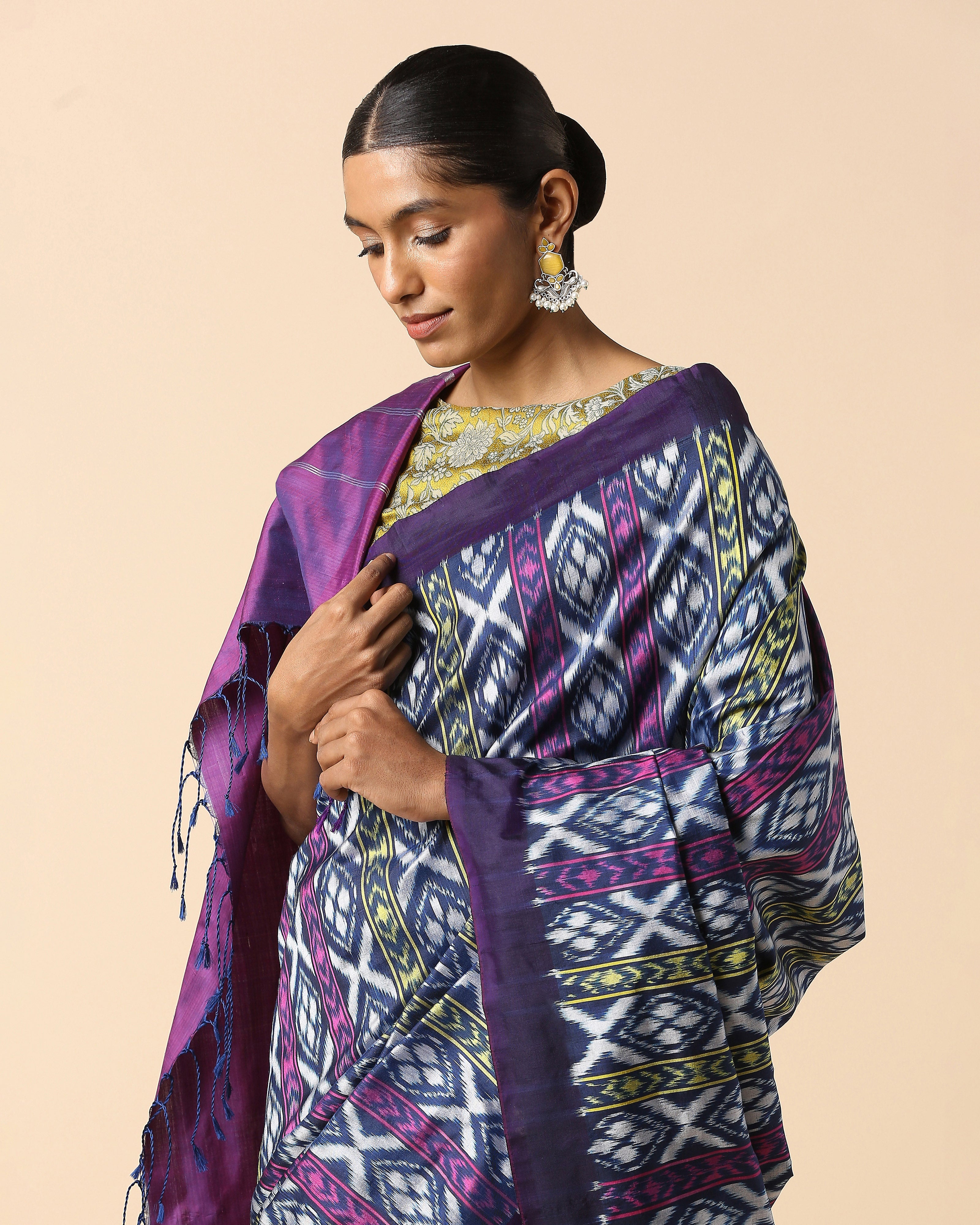 Baruni Pochampally Weft Ikat Silk Saree