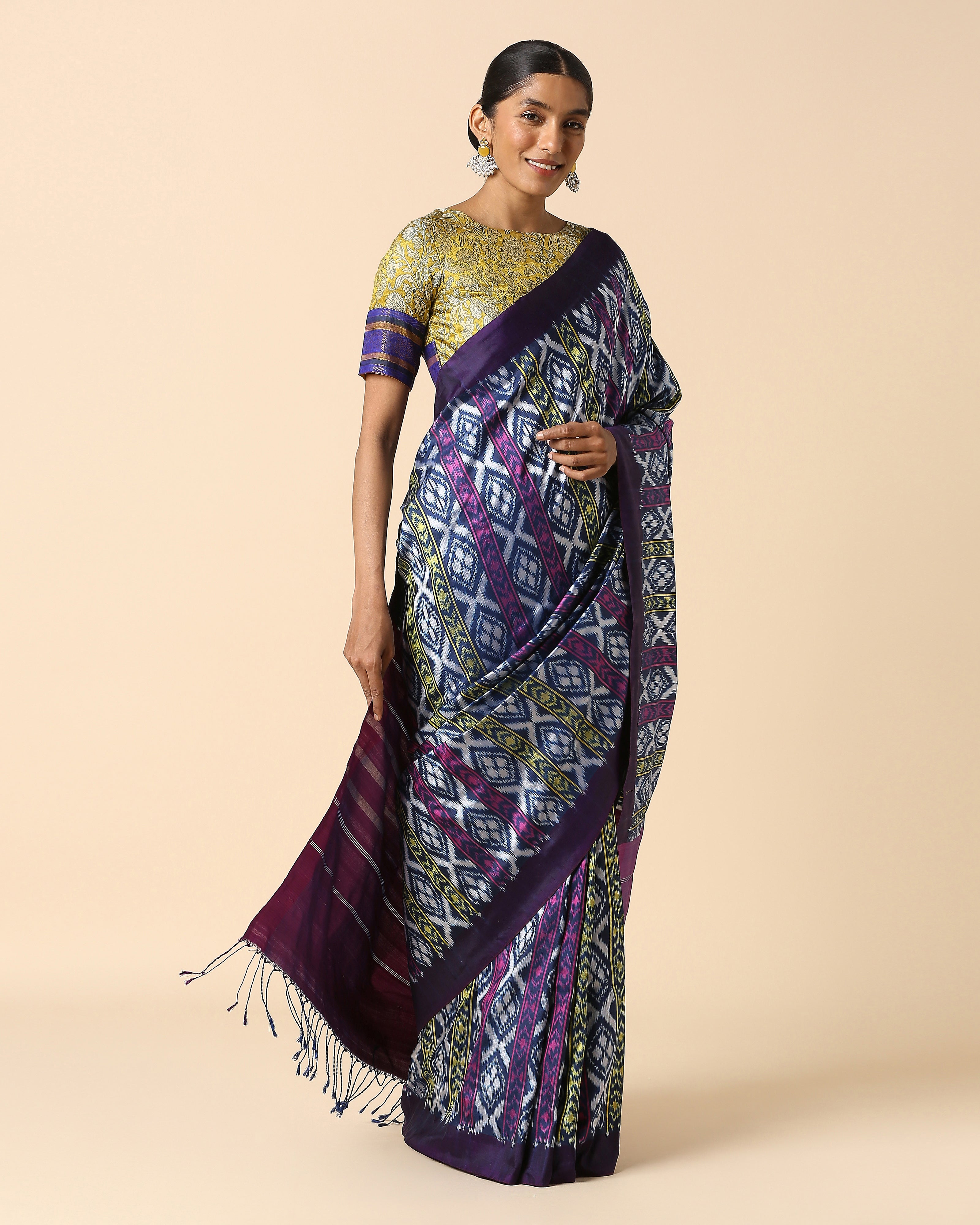 Baruni Pochampally Weft Ikat Silk Saree