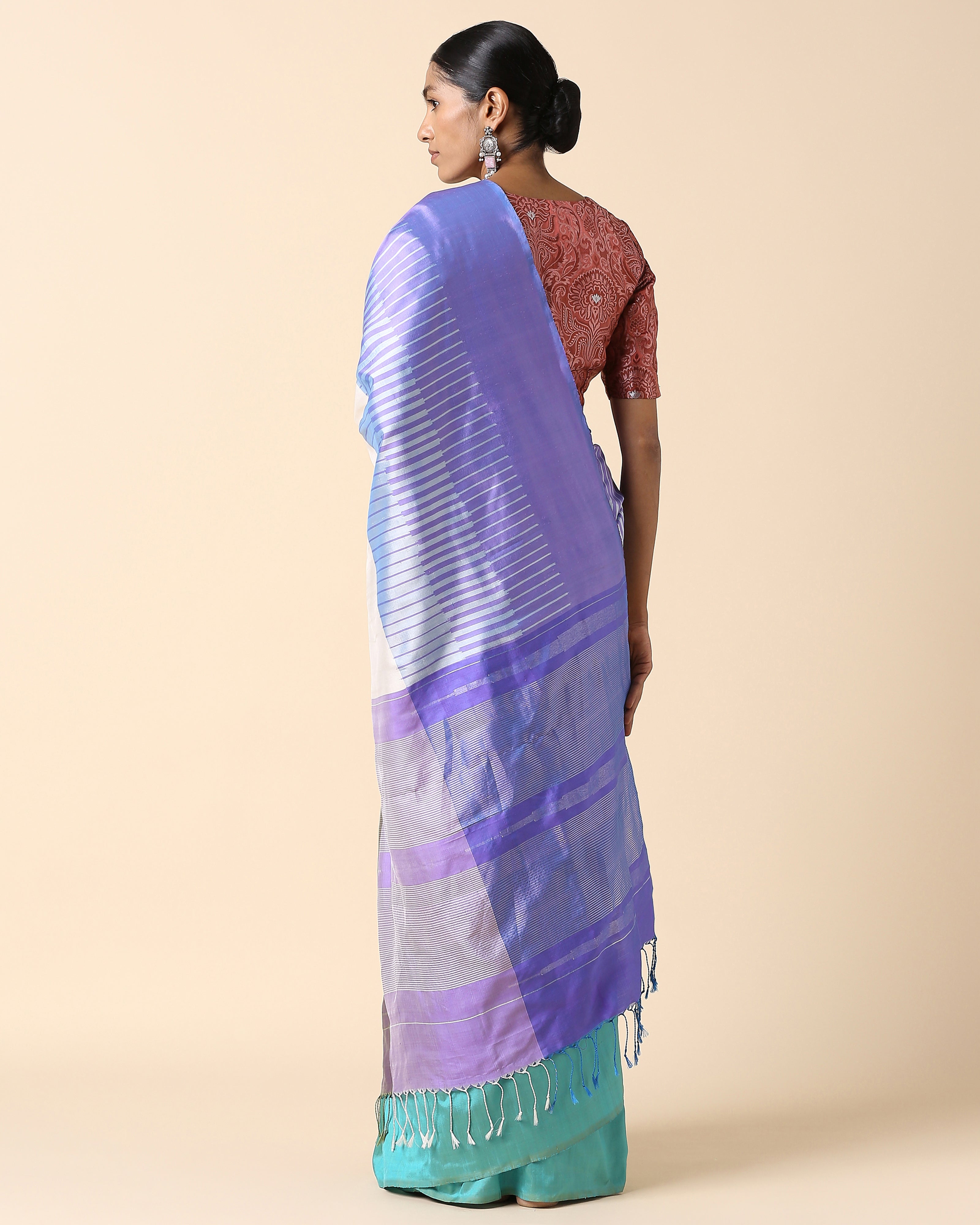 Dakin Pochampally Weft Ikat Silk Saree