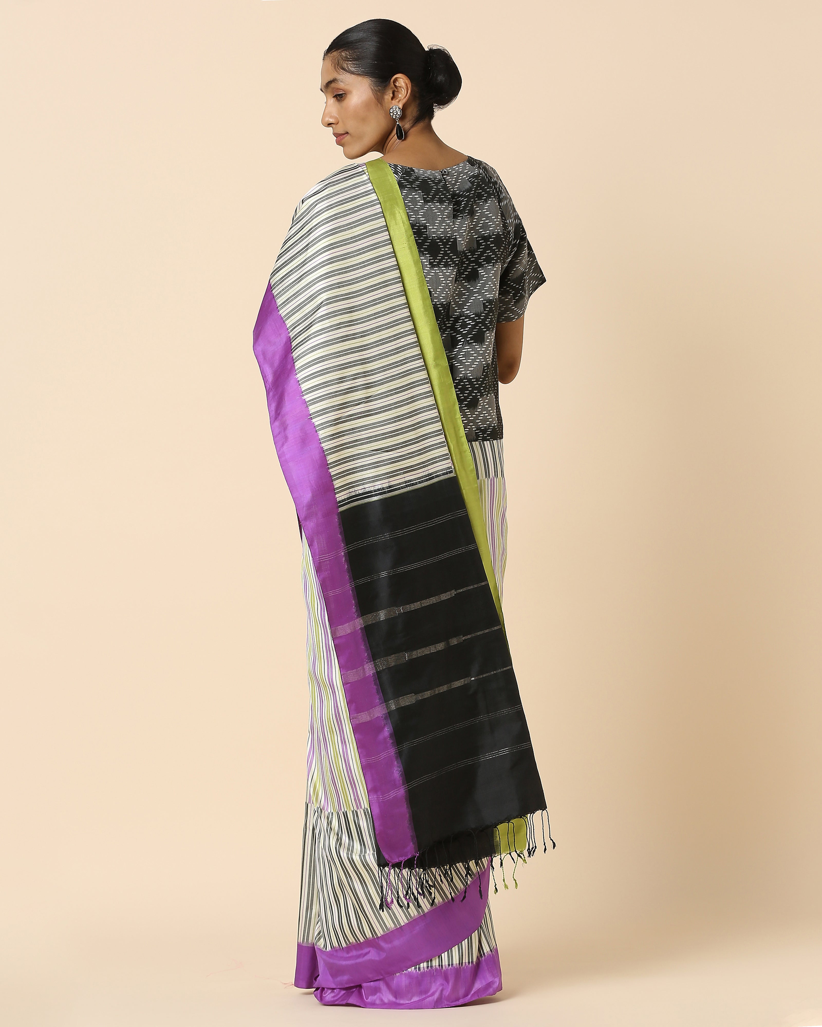 Lalani Pochampally Weft Ikat Silk Saree