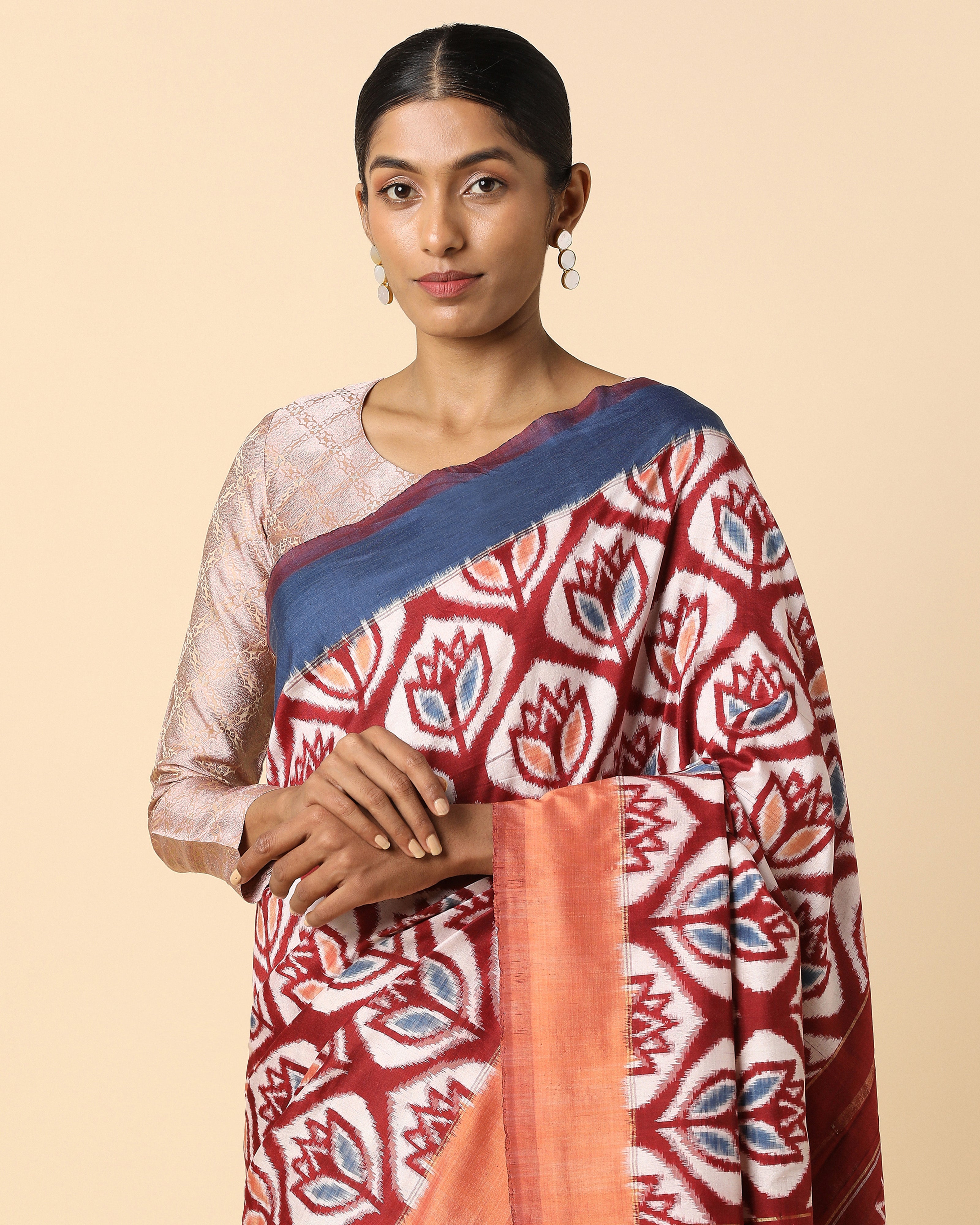 Khamaj Pochampally Double Ikat Silk Saree