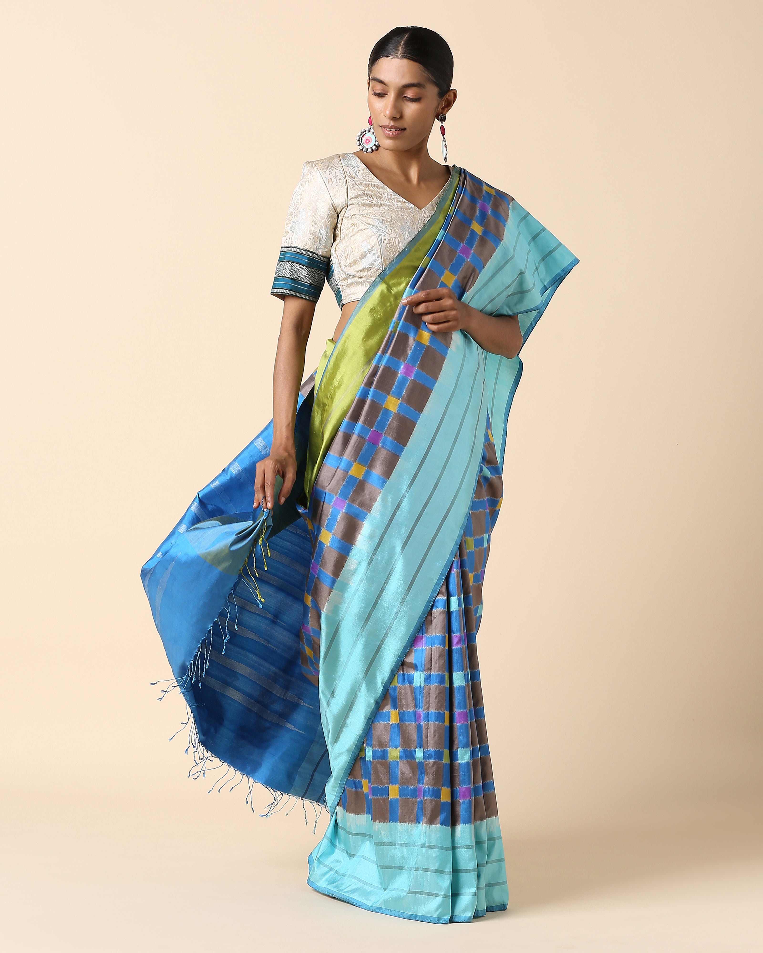 Marwa Pochampally Double Ikat Silk Saree