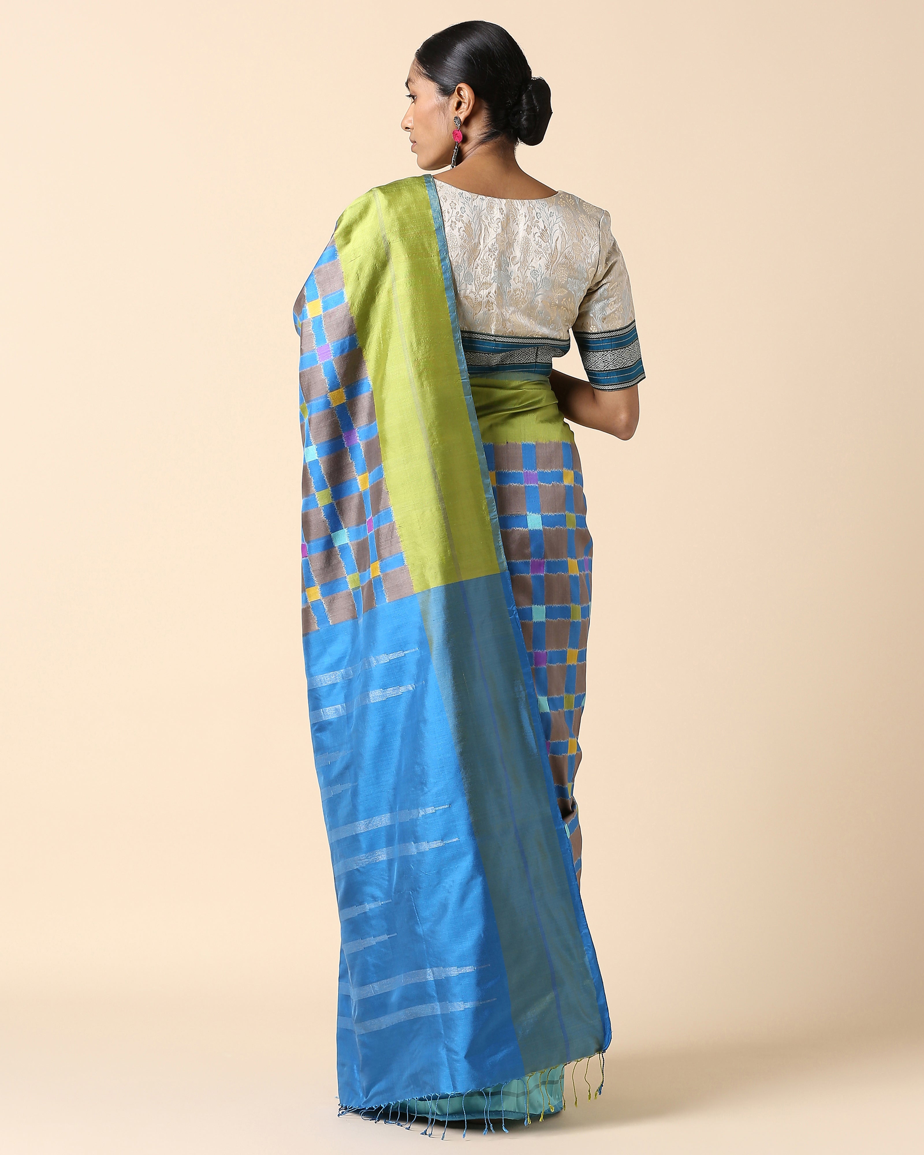 Marwa Pochampally Double Ikat Silk Saree