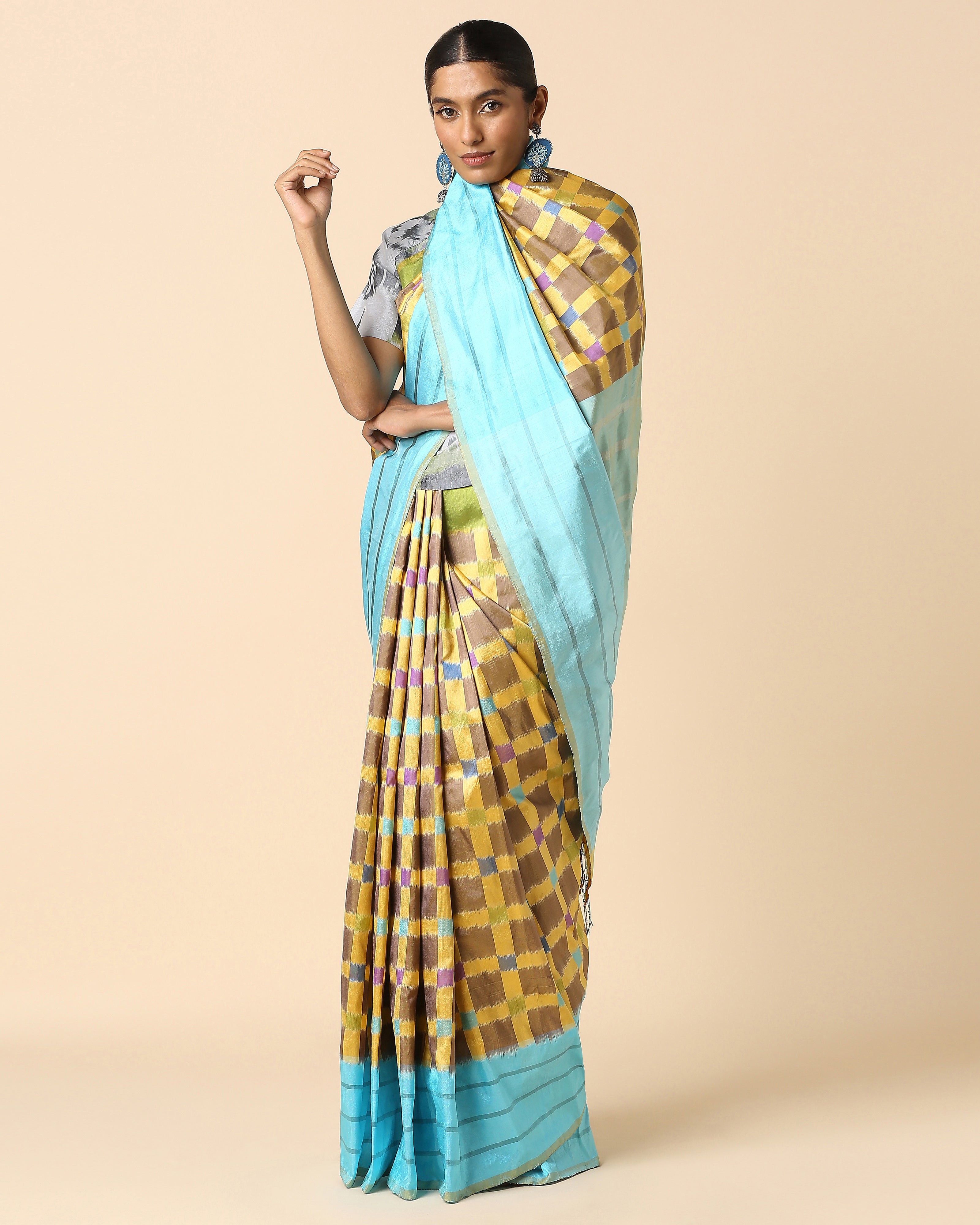 Marwa Pochampally Weft Ikat Silk Saree