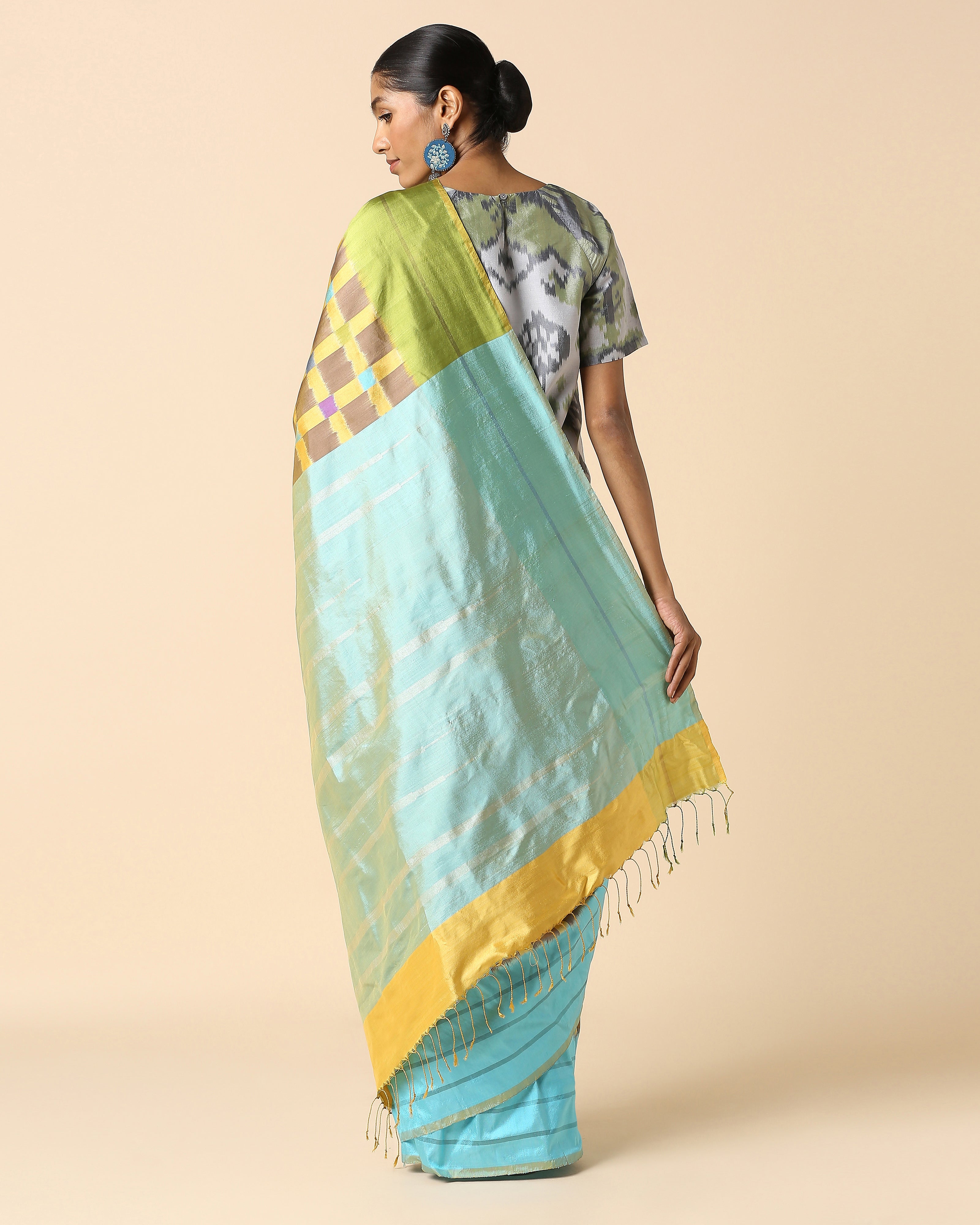 Marwa Pochampally Weft Ikat Silk Saree