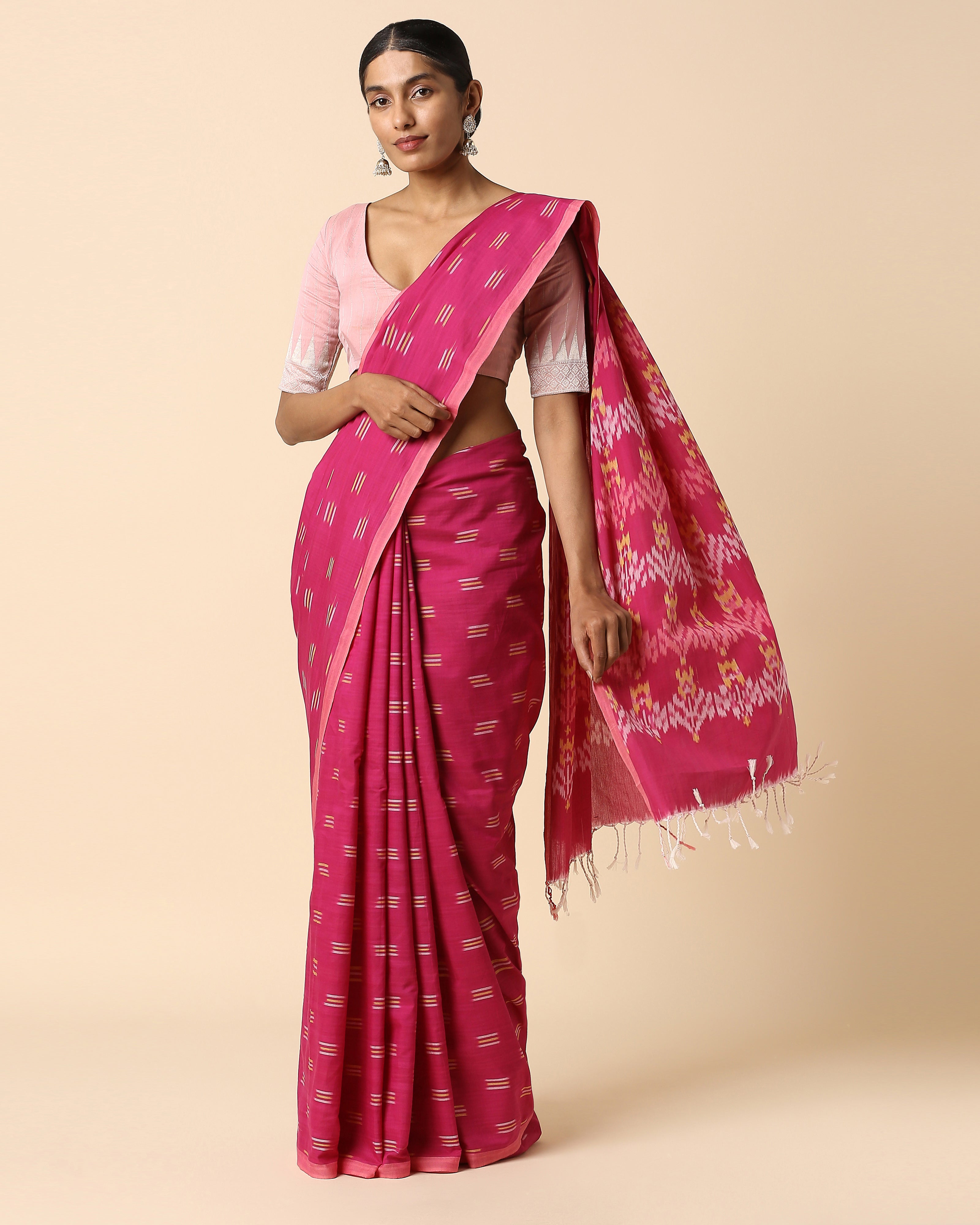 Asaravi Pochampally Warp Ikat Cotton Saree