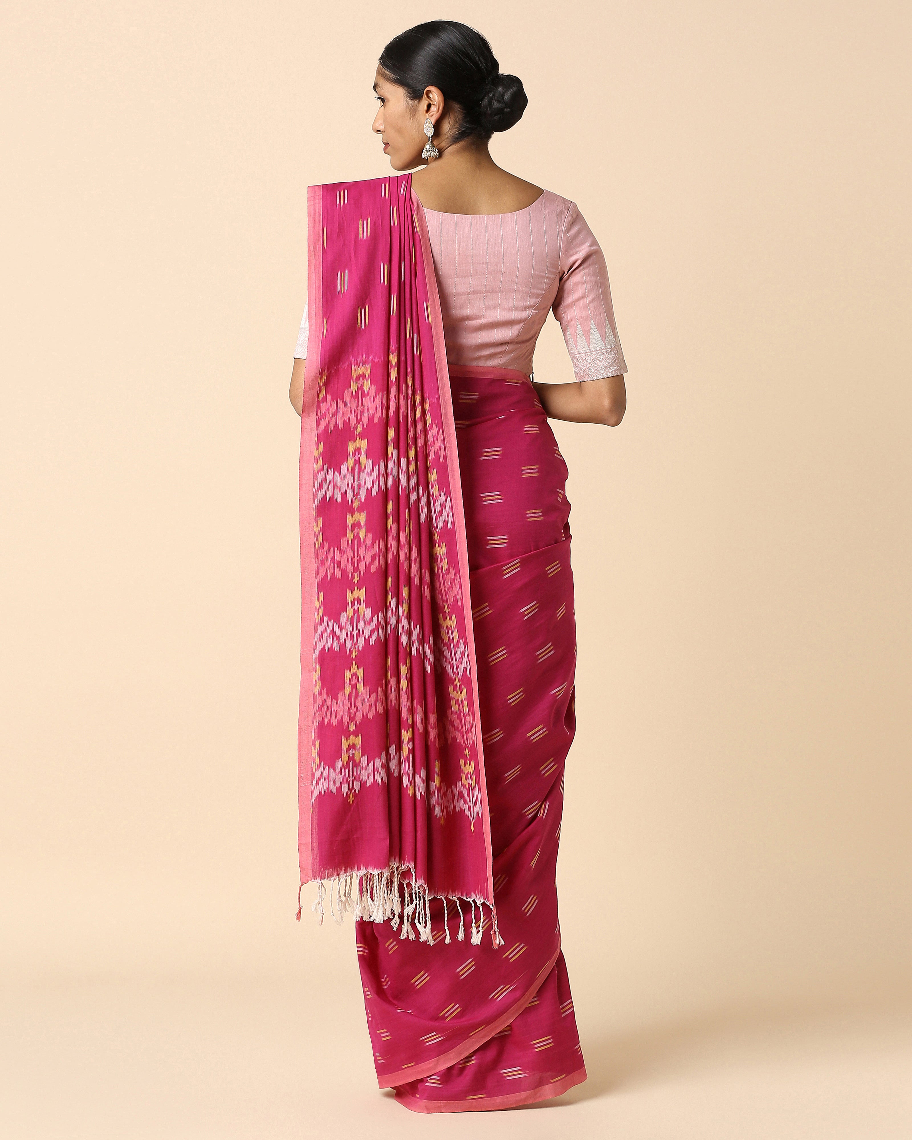 Asaravi Pochampally Warp Ikat Cotton Saree