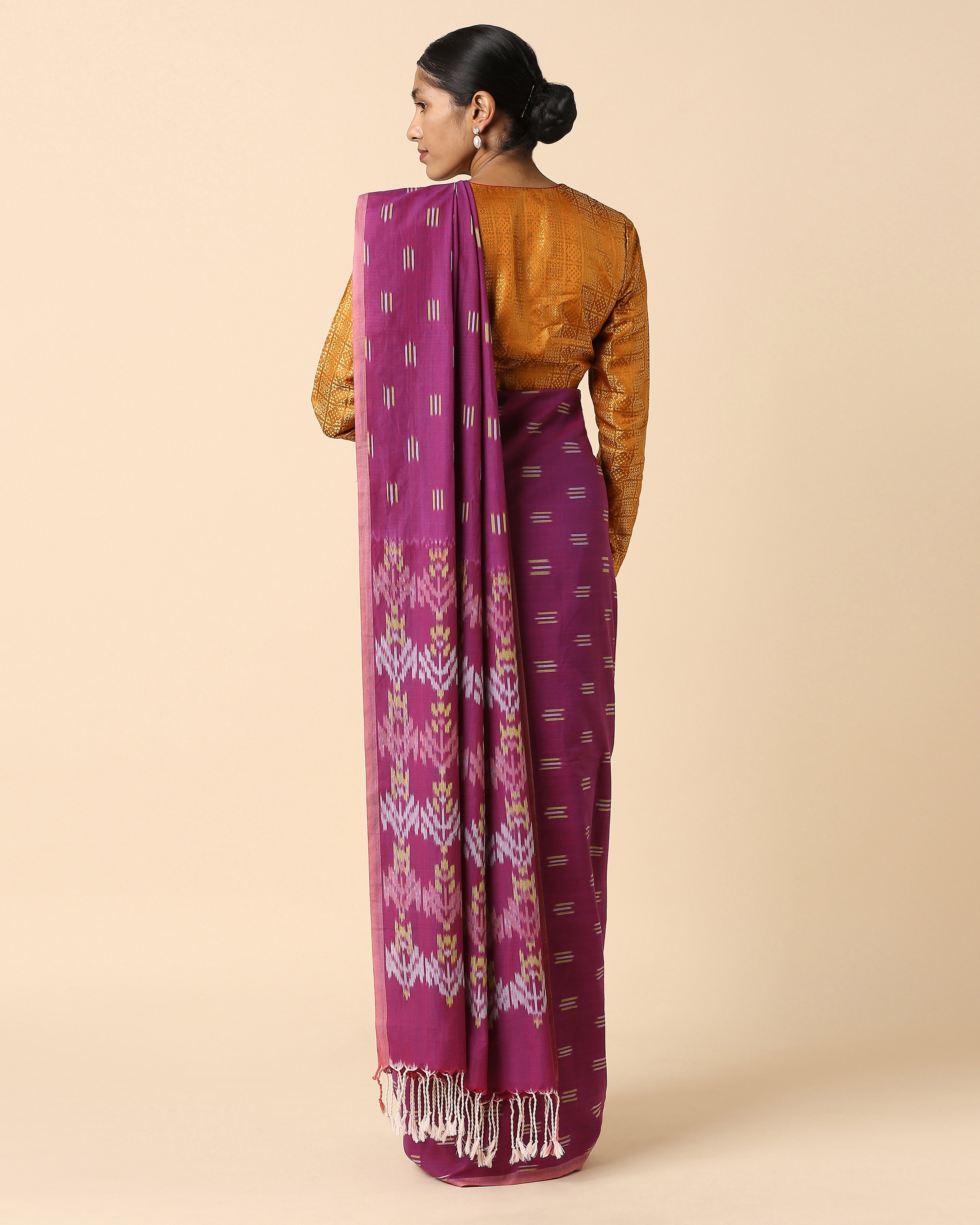Asaravi Pochampally Warp Ikat Cotton Saree