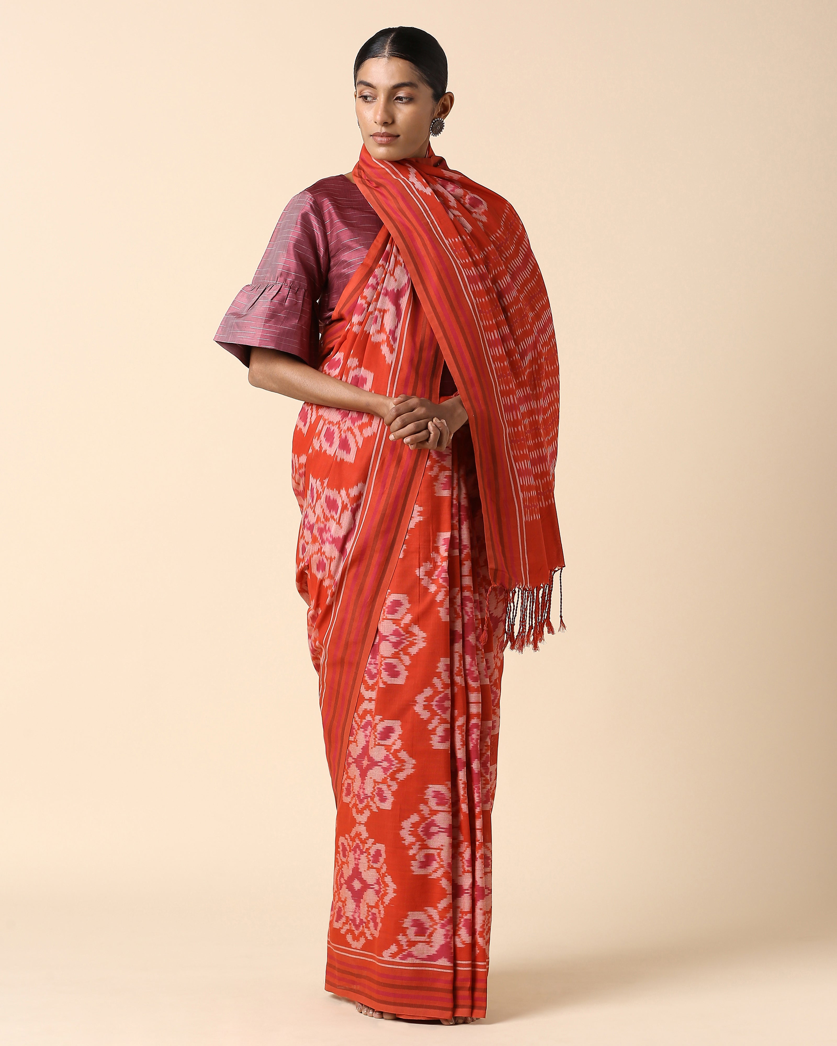 Bilawal Pochampally Warp Ikat Cotton Saree