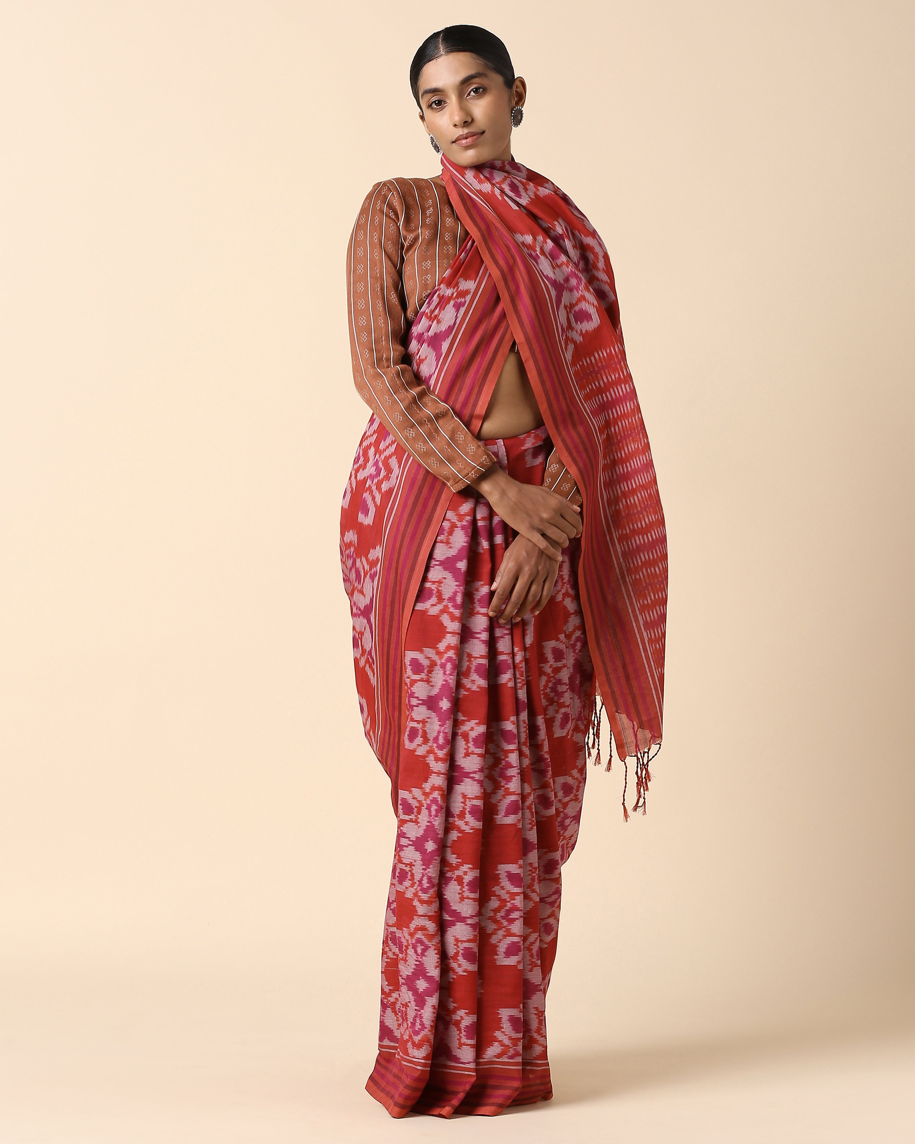 Bilawal Pochampally Warp Ikat Cotton Saree