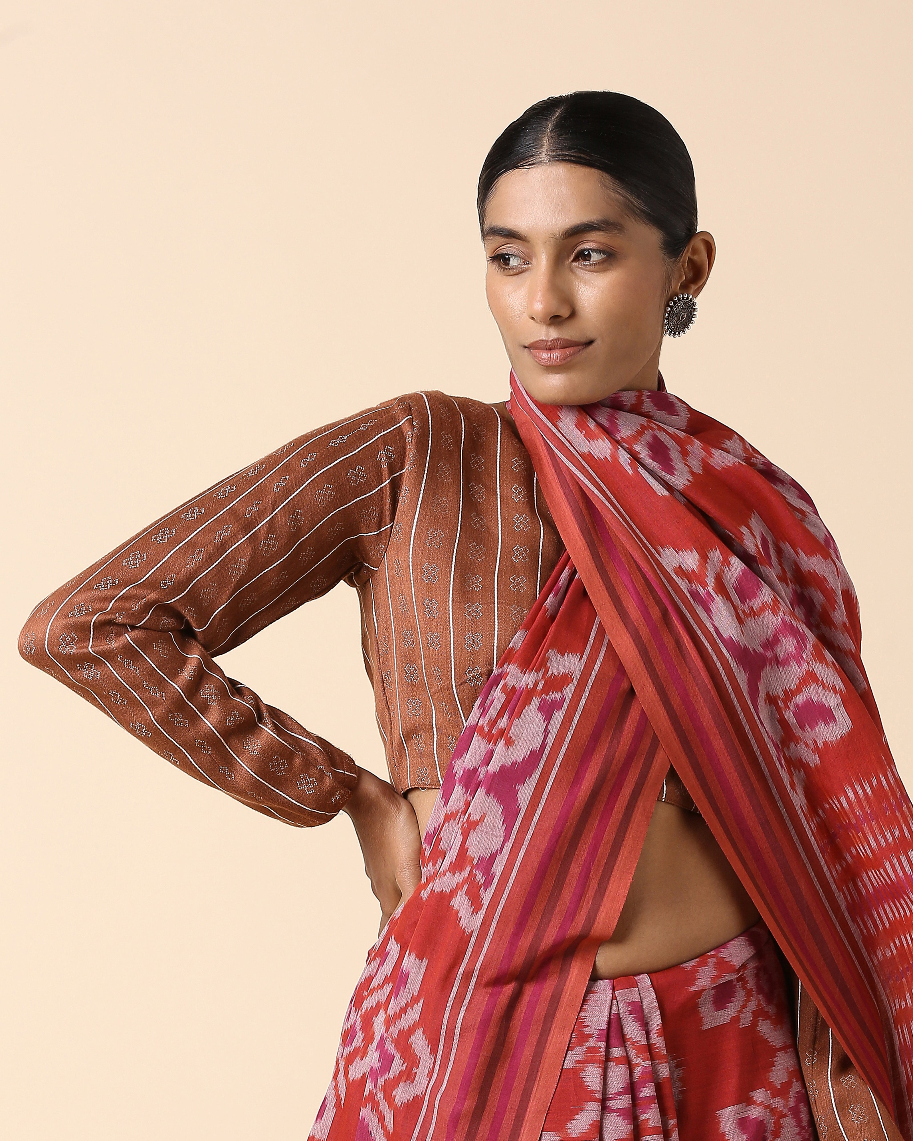 Bilawal Pochampally Warp Ikat Cotton Saree