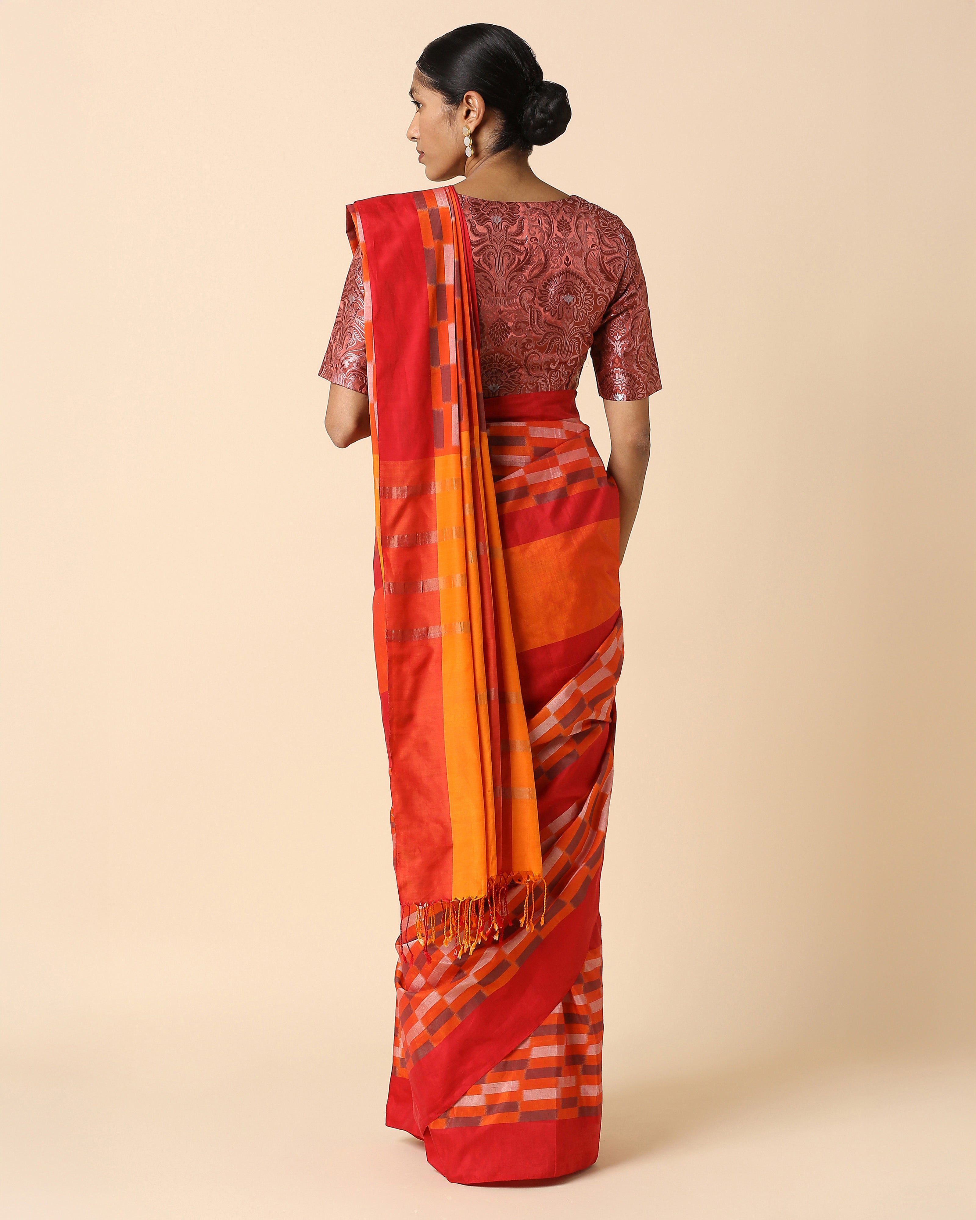 Abhiyogi Pochampally Warp Ikat Cotton Saree